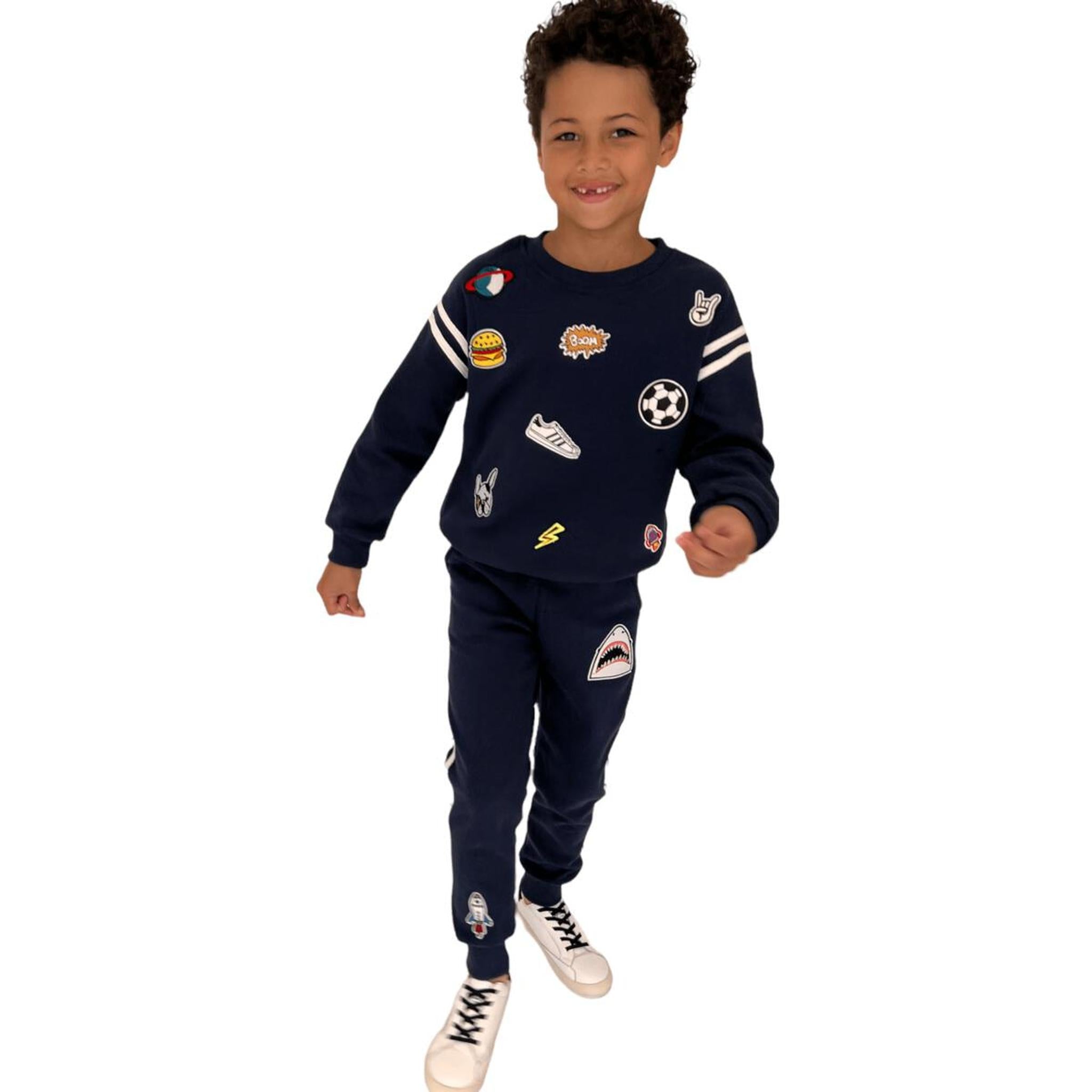 Varsity Patch Jogger Set Navy