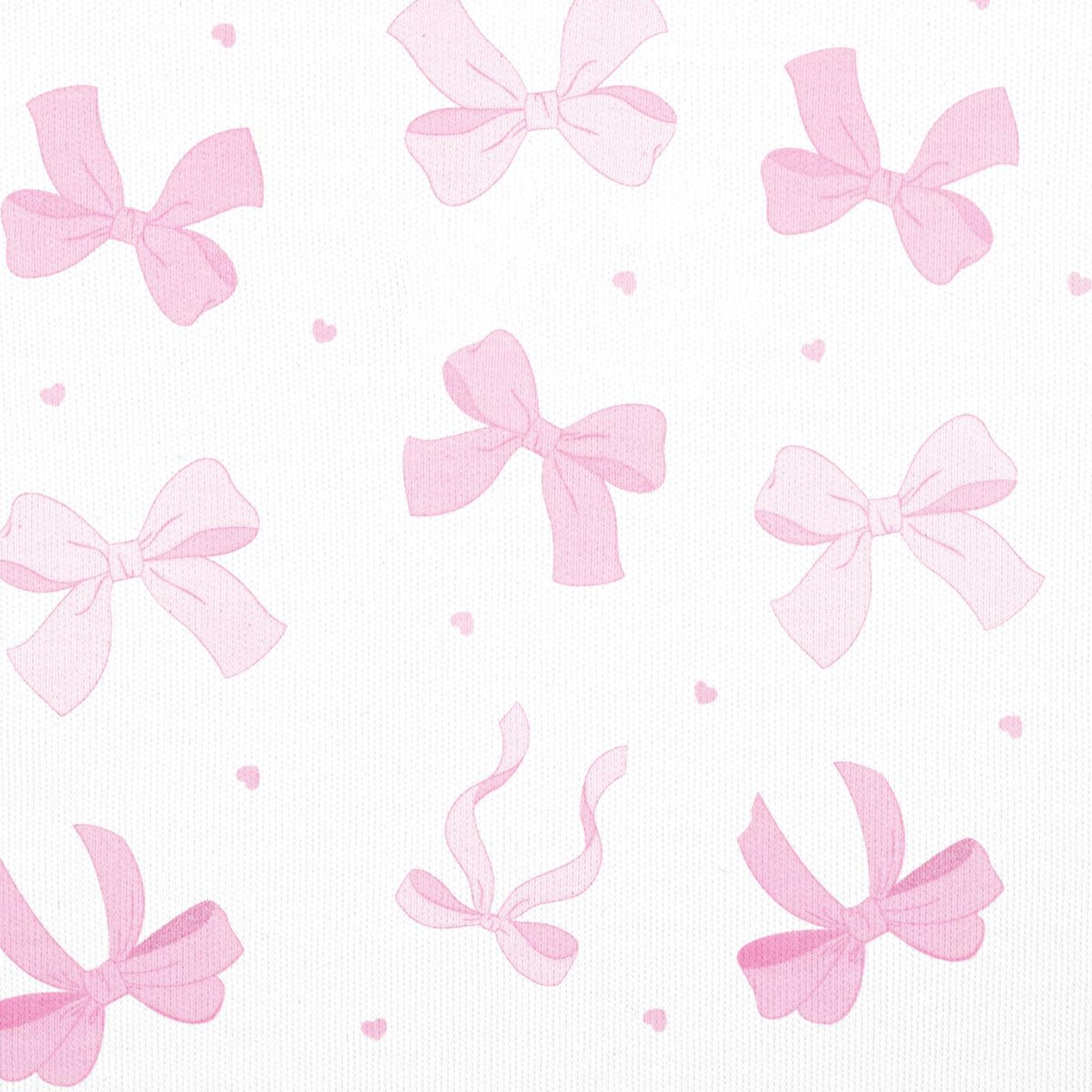 Lovely Bow Print Pima Zipper Footie