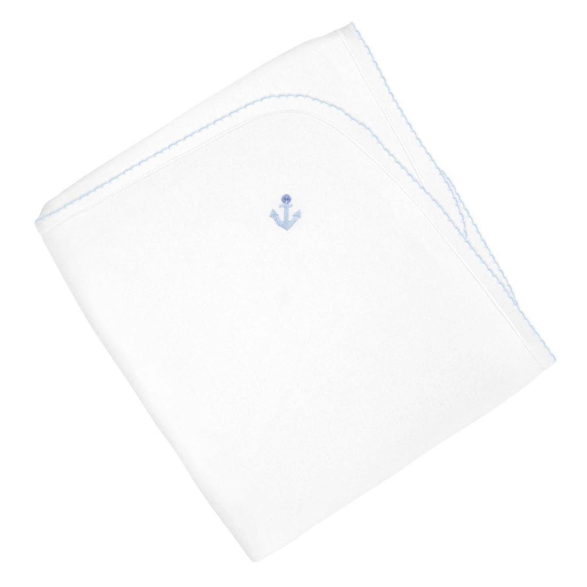 Anchor and STripes Embroidered Pima Blanket
