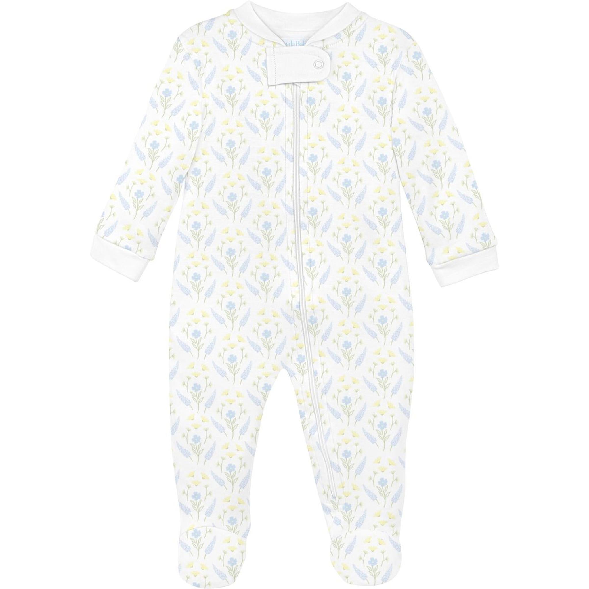 Serene Floral Zipper Pima Footie