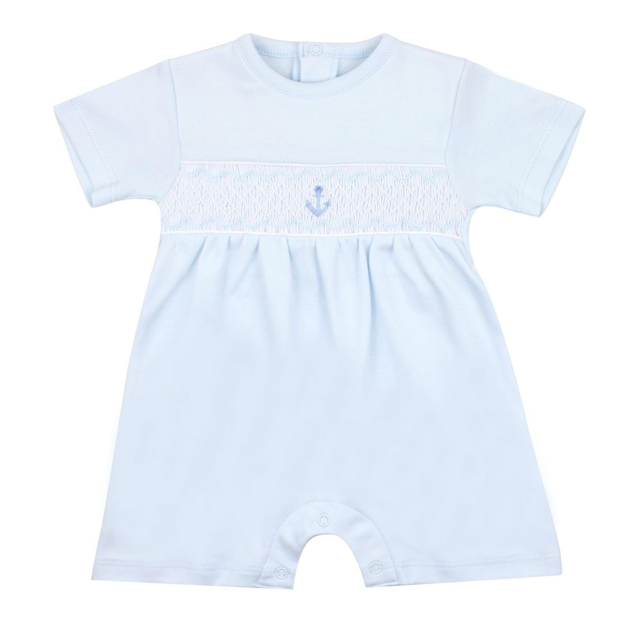 Anchors and Stripes Smocked Pima Romper