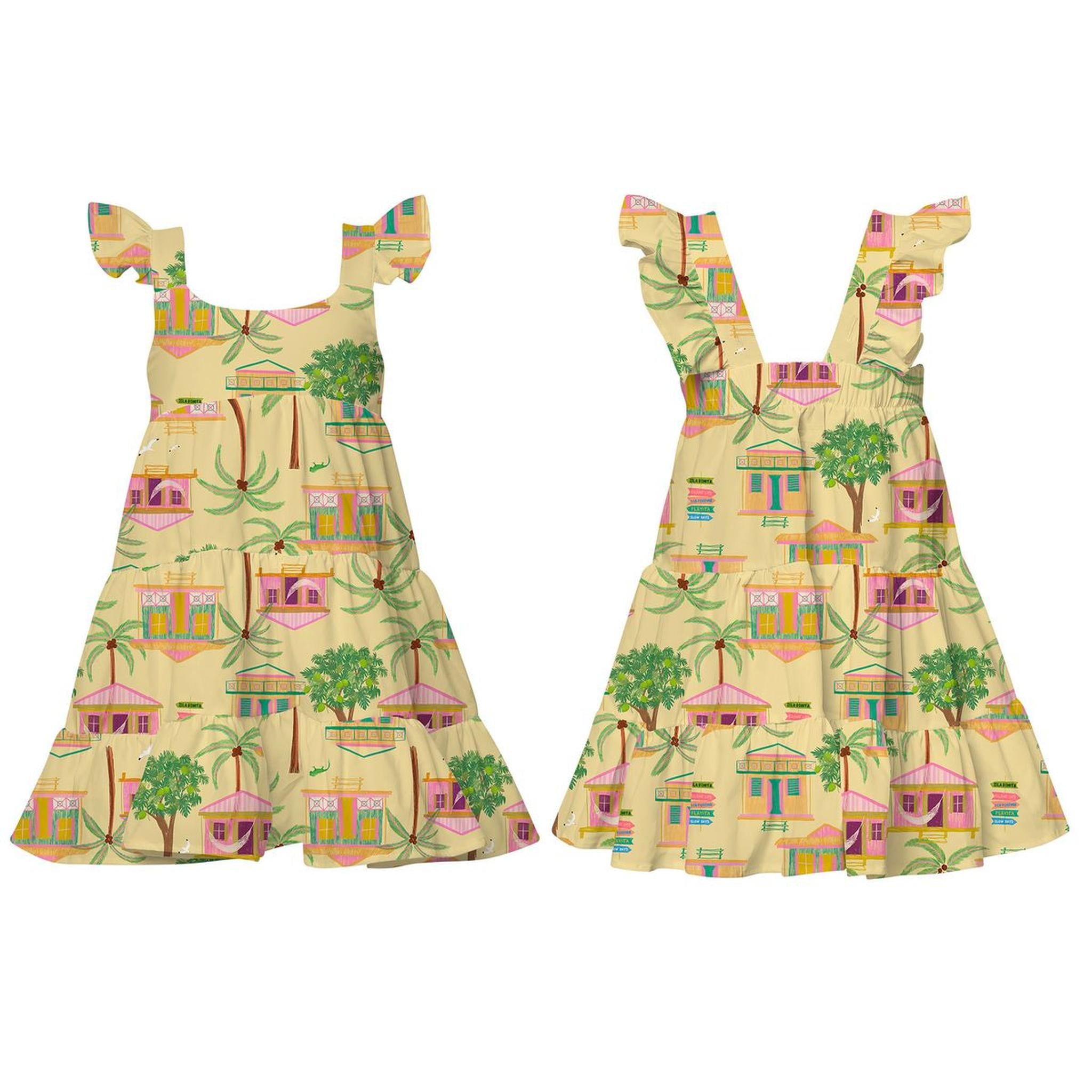 CORISA DRESS - CASITAS ISLEÑAS AMARILLO