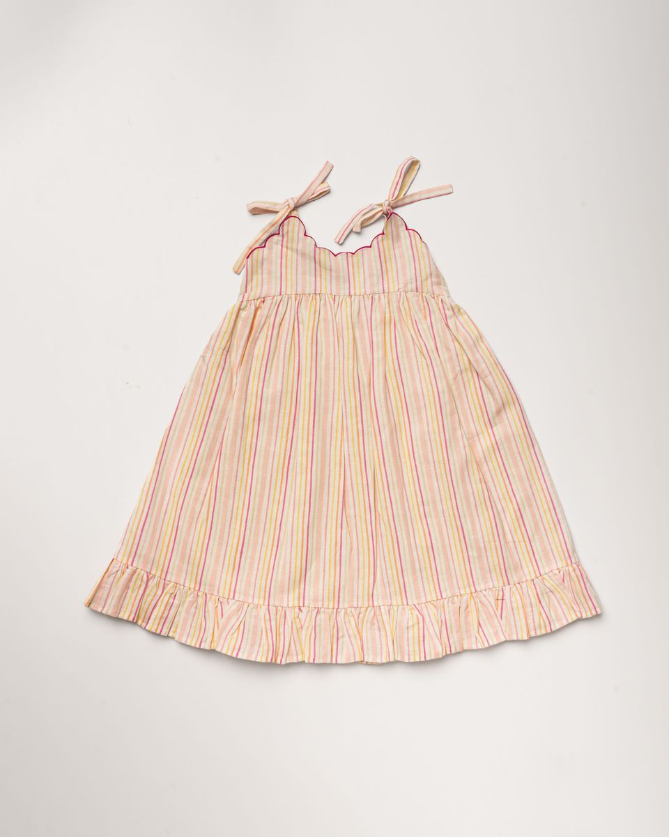 Alena dress - PINK STIPES PRINT