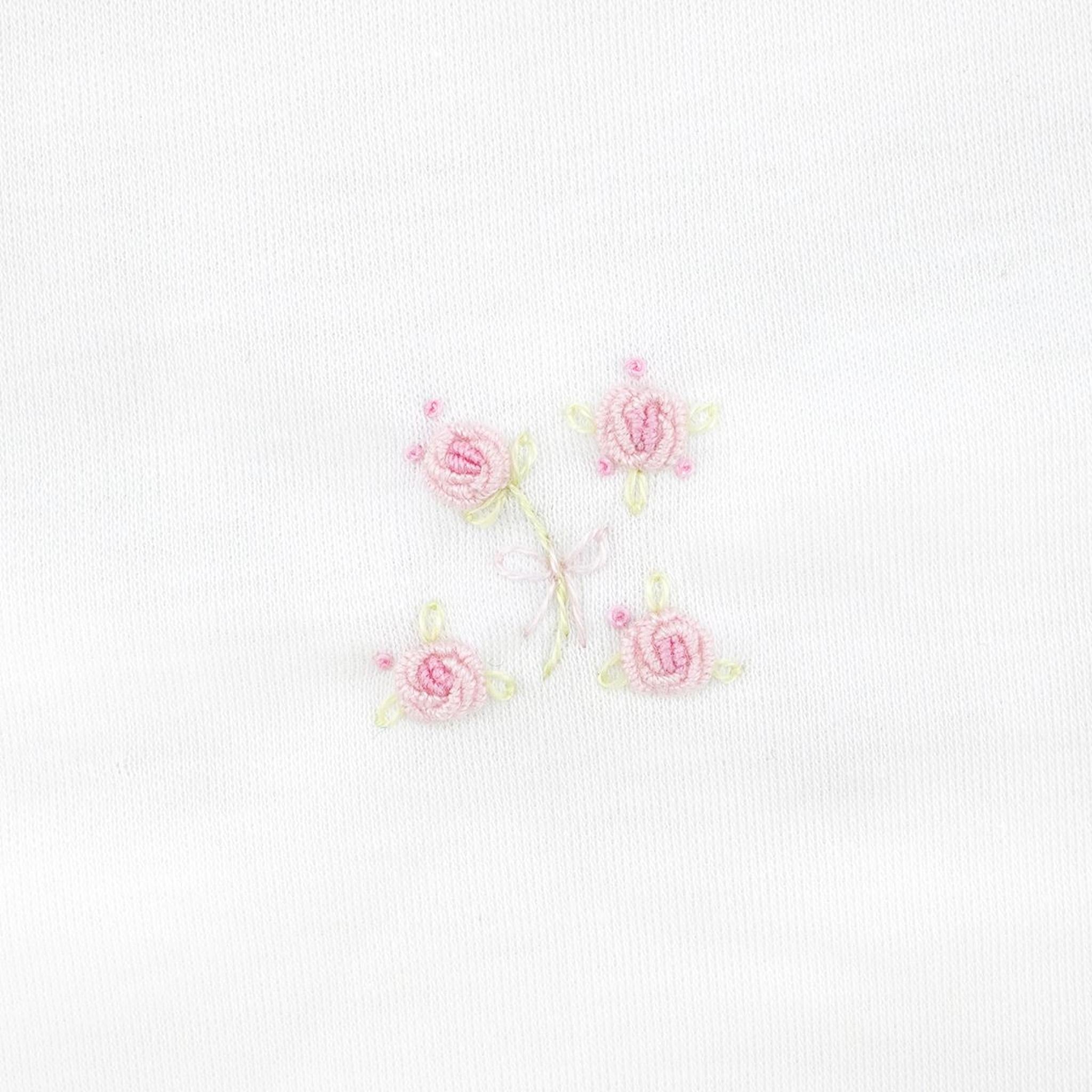Romantic Roses Embroidered Zipper Pima Footie