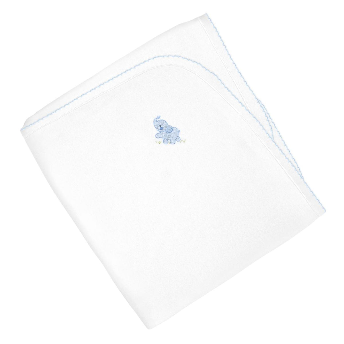 Elephant Embroidered Pima Blanket