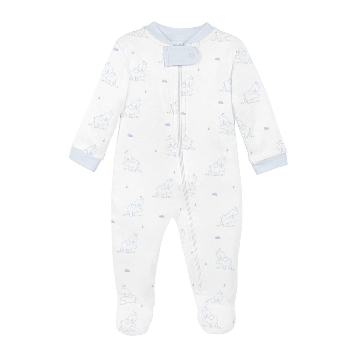 Elephant Zipper Pima Footie