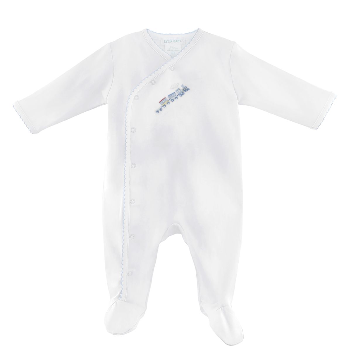 Choo Choo Train Embroidered Pima Footie