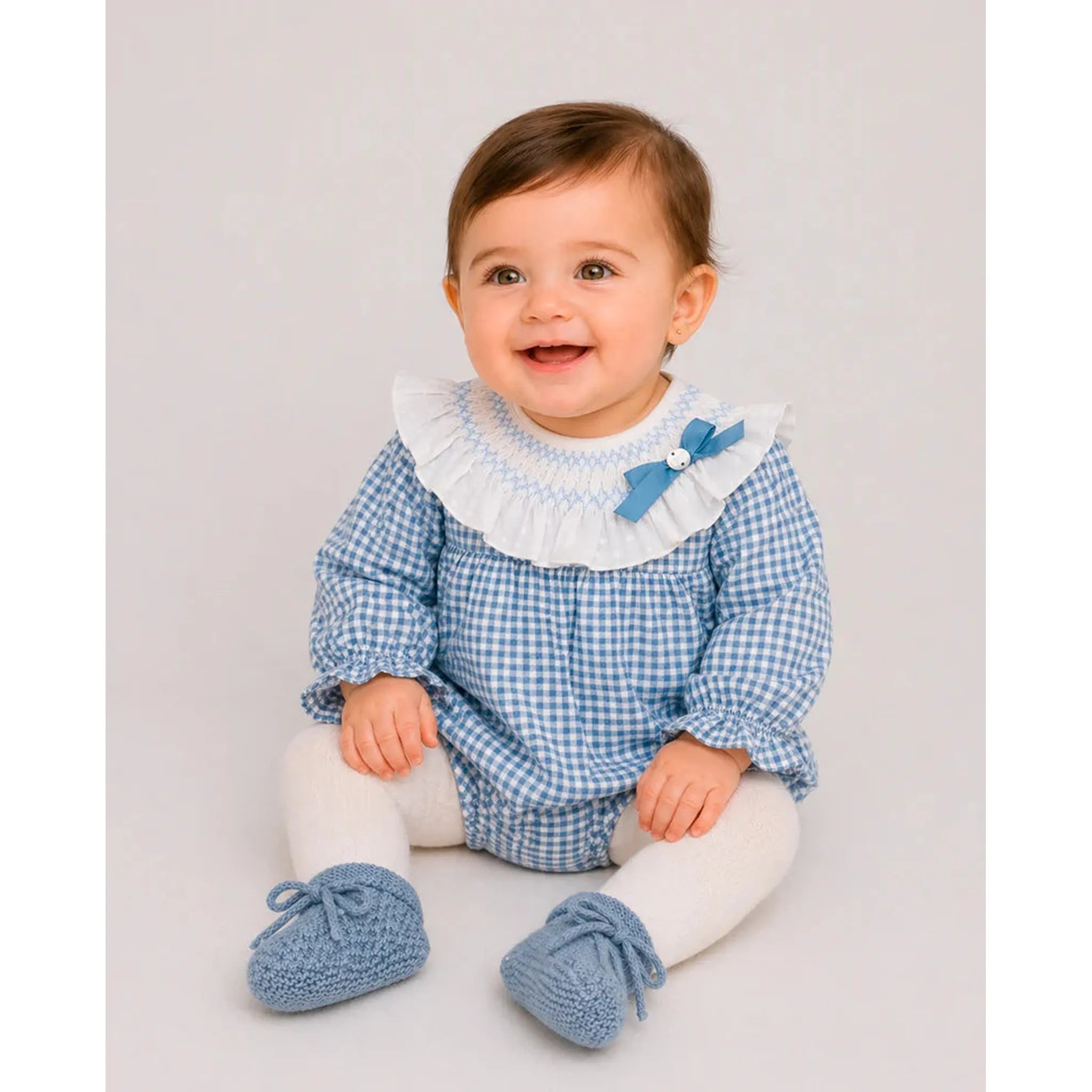 Gingham romper Ponte