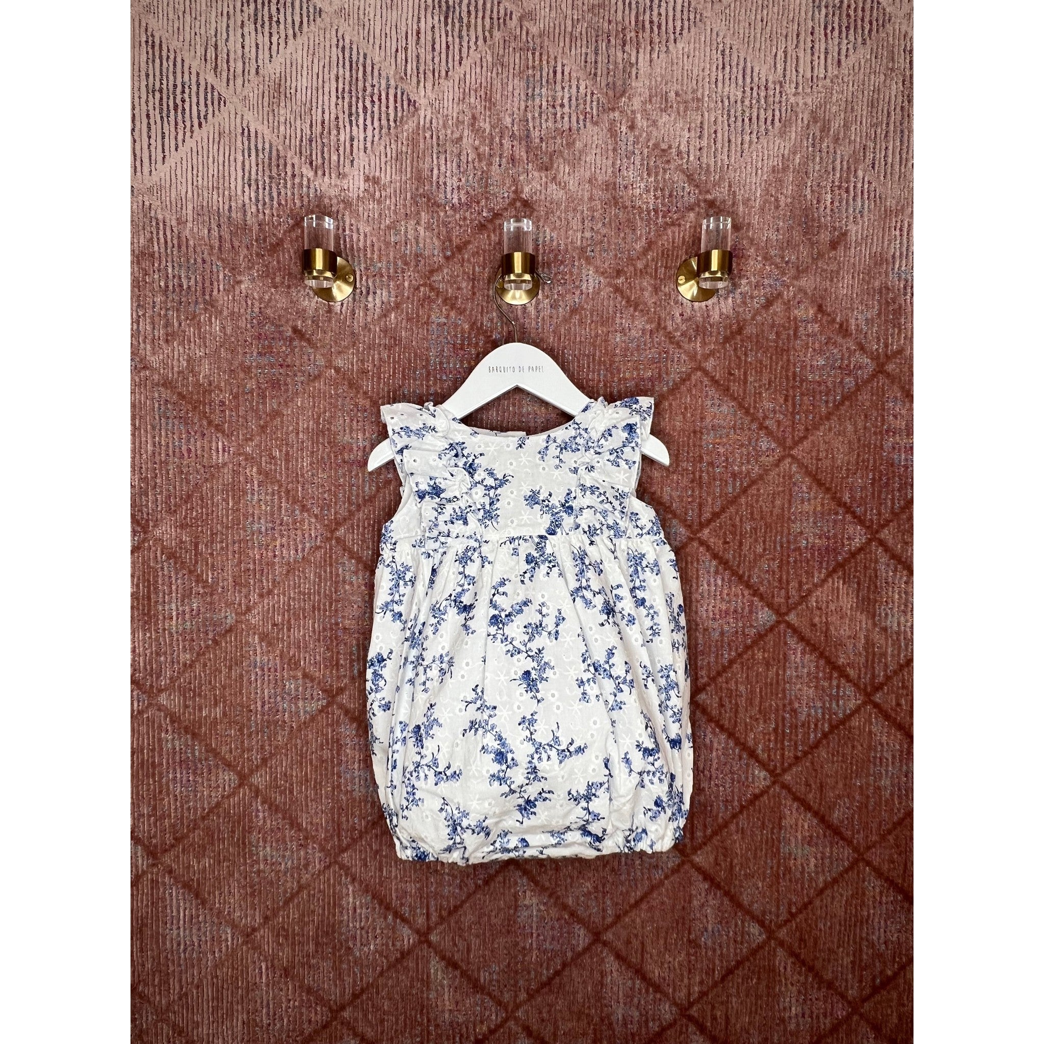 Eyelet Navy Romper