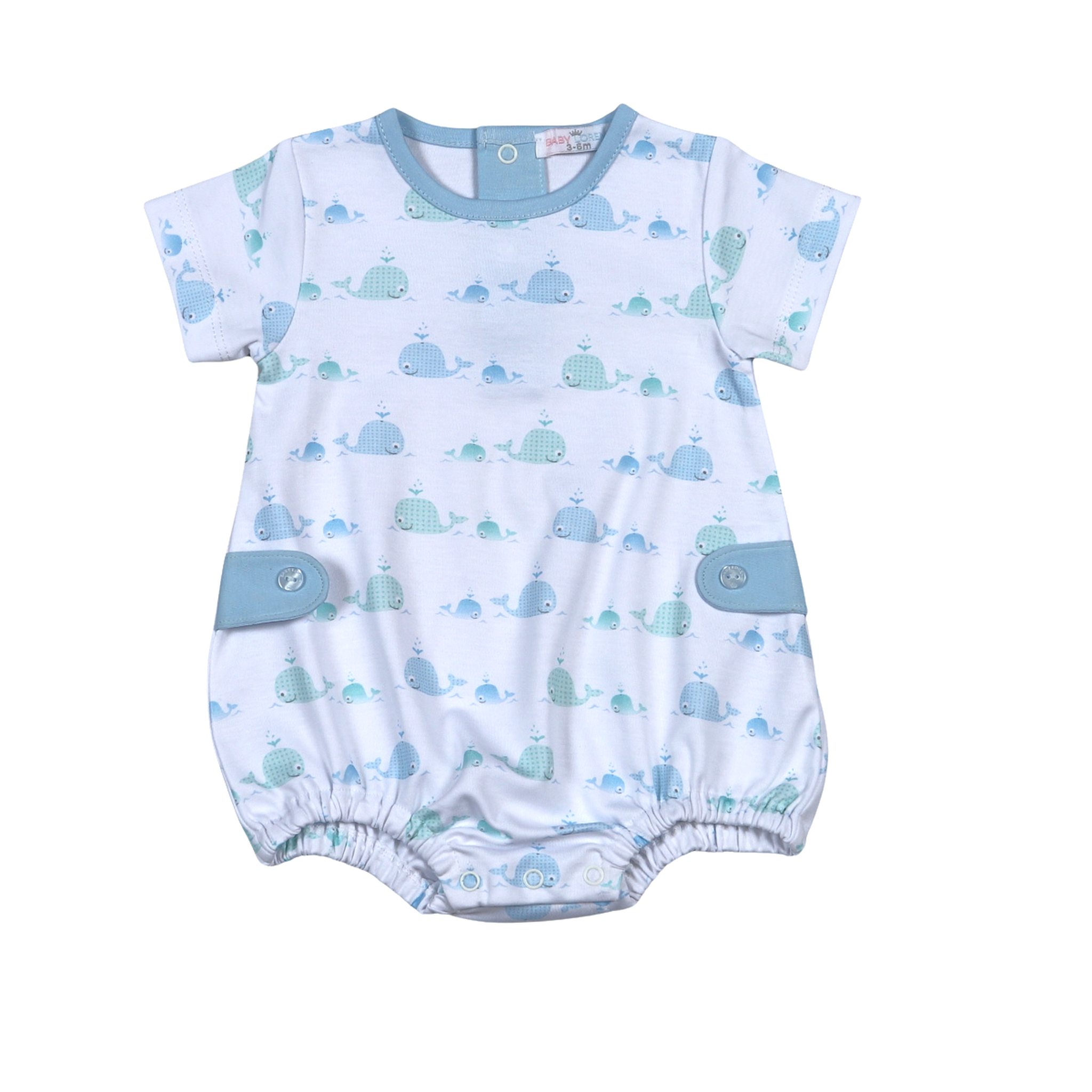 Whales Aqua and Blue Bubble