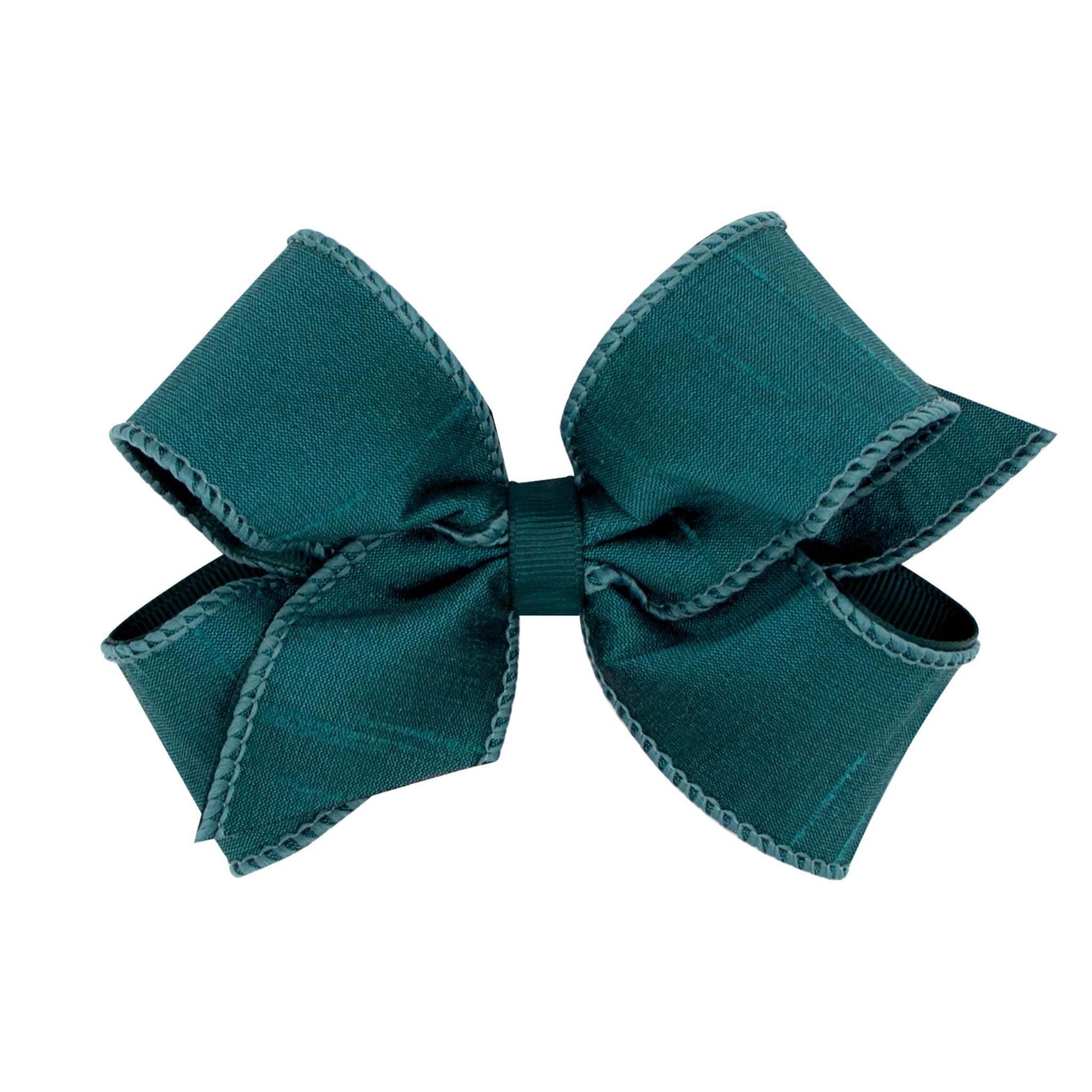 Medium Jewel-Toned Dupioni Silk and Grosgrain Overlay Bows