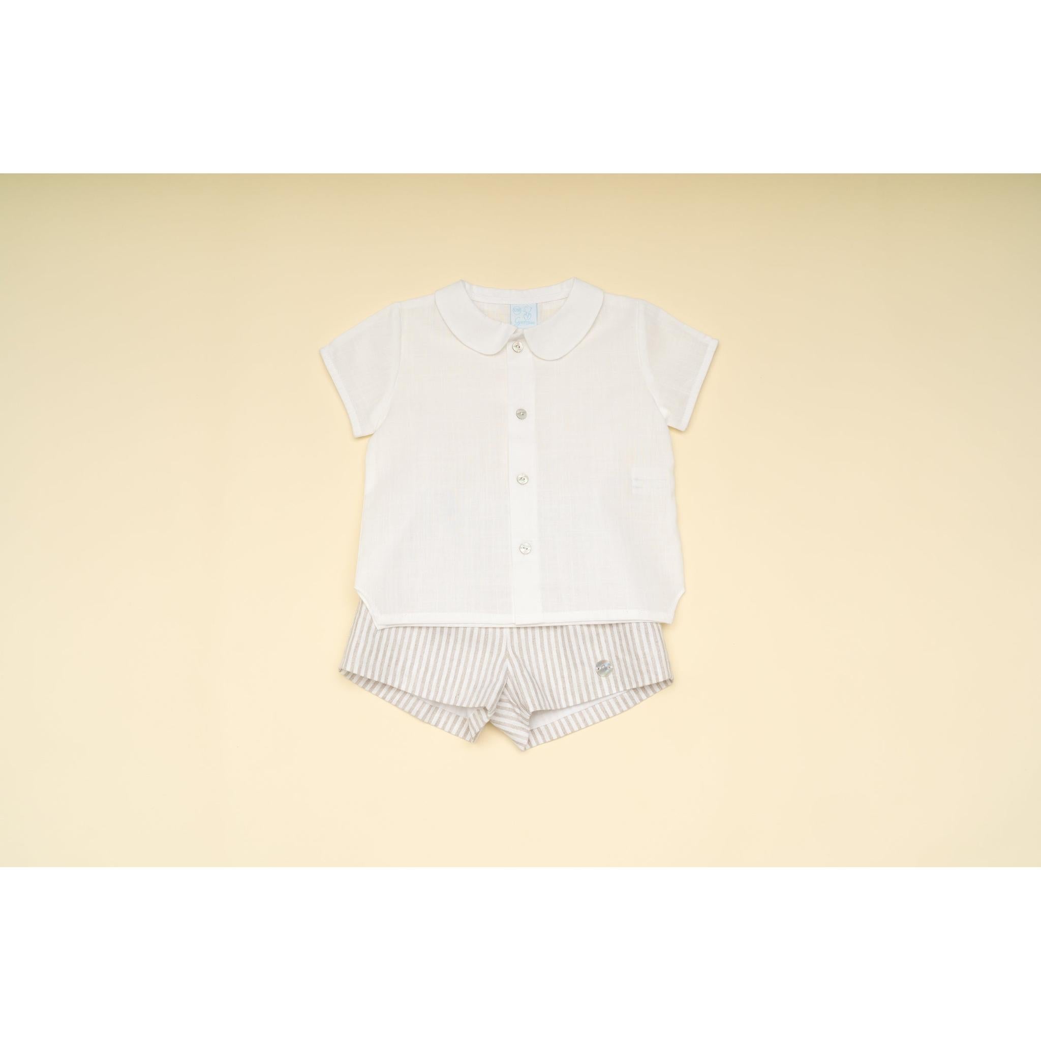 Beige Linen Bloomer Set