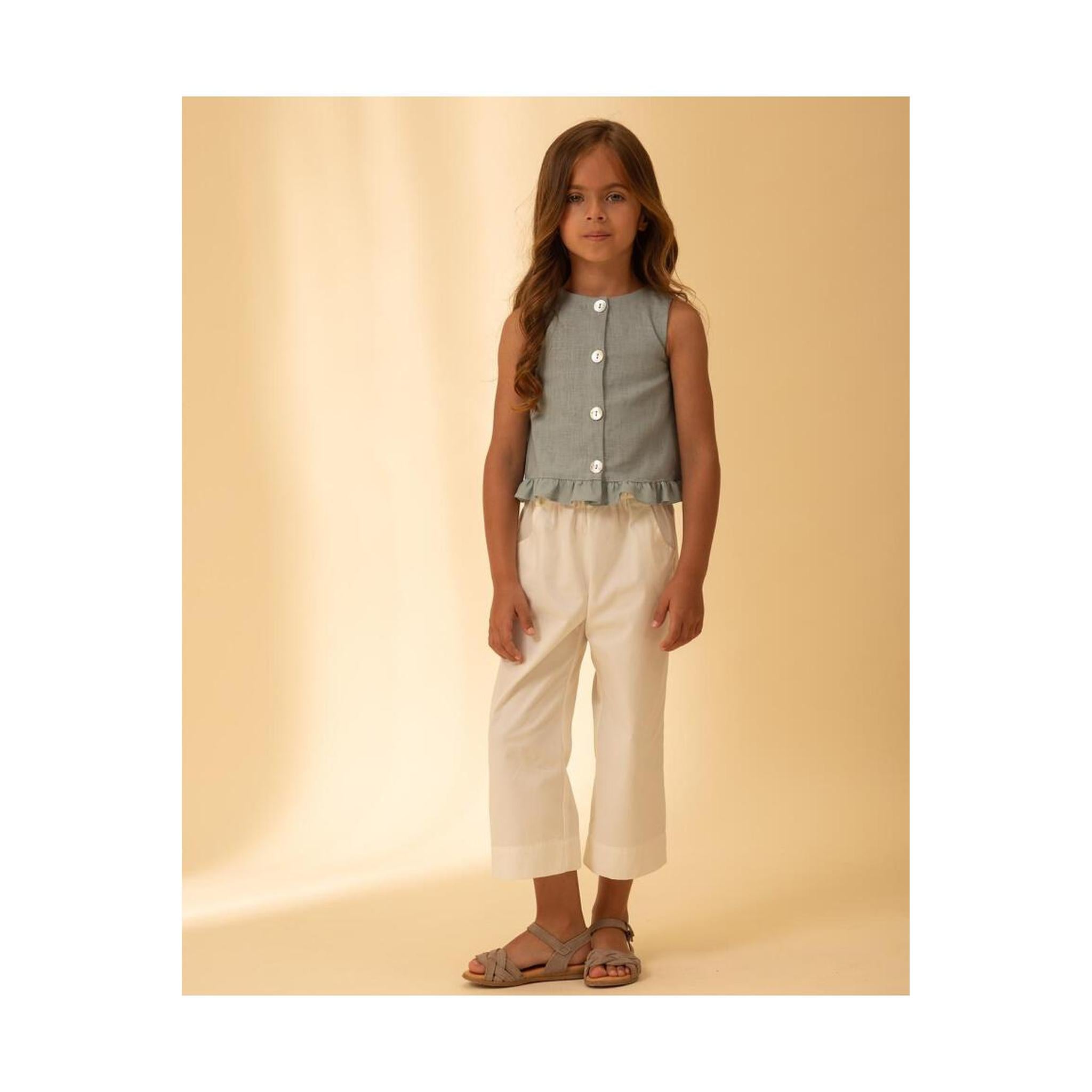 Set Pantalon Lino Azul