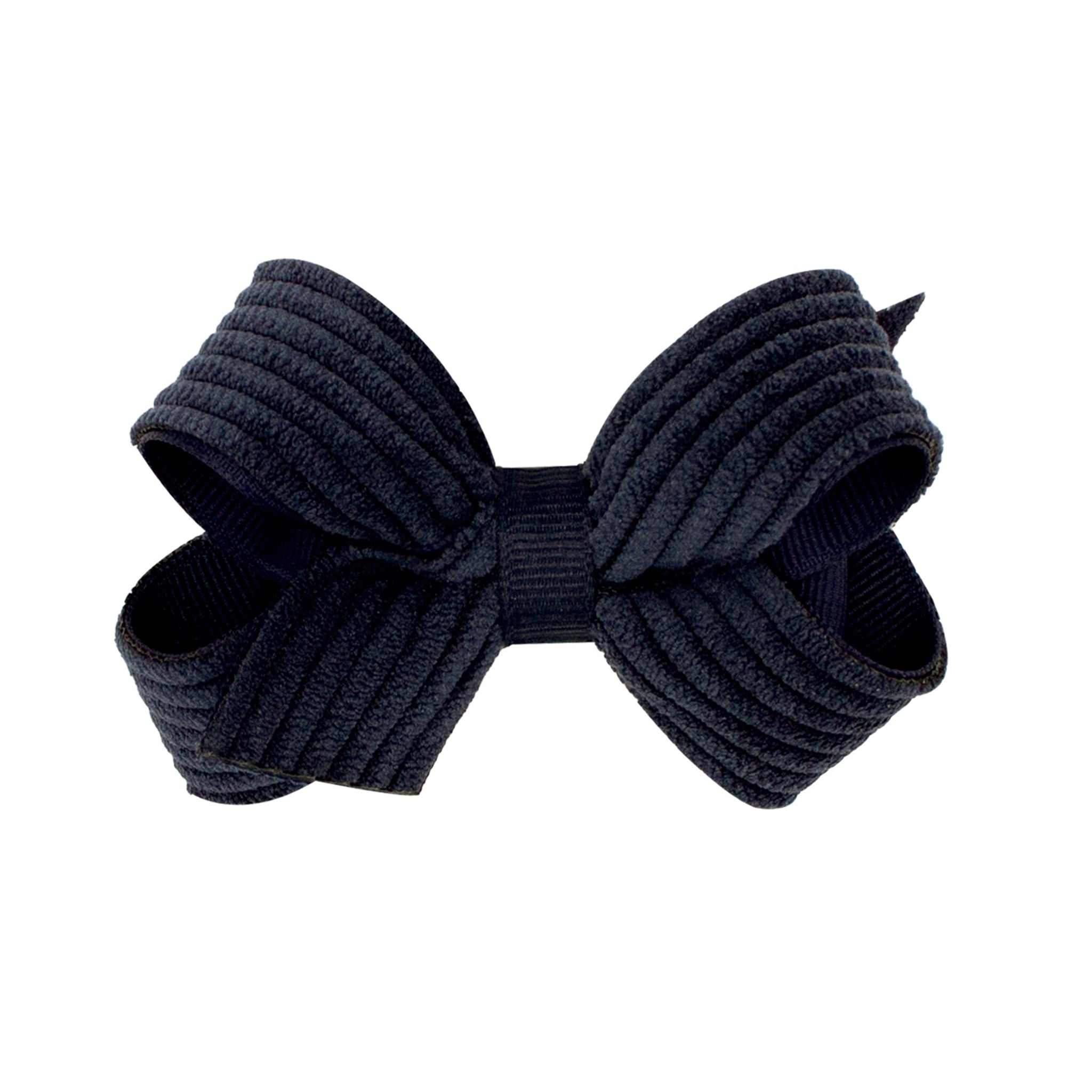 Mini Grosgrain Hair Bow with Wide Wale Corduroy Overlay