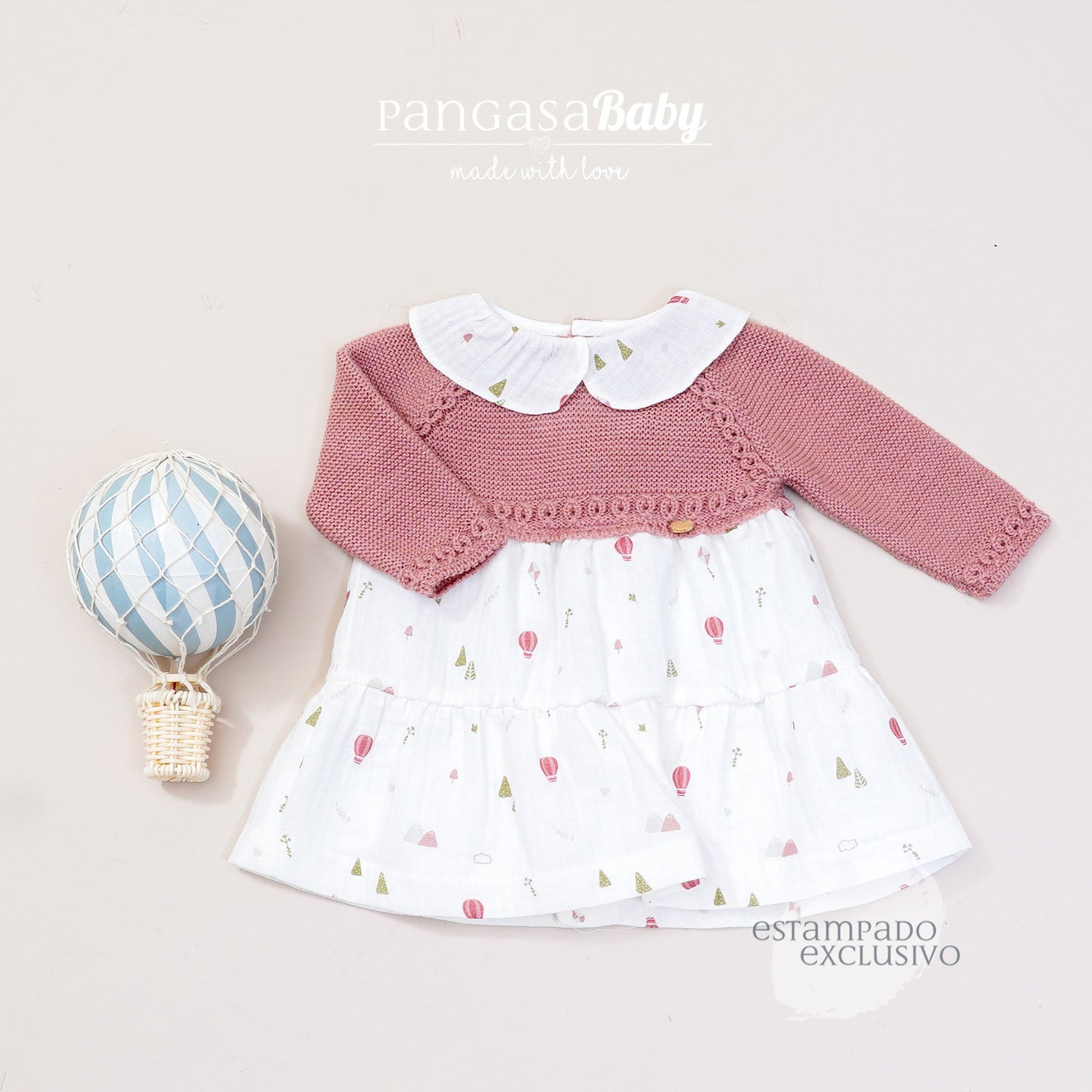 Dusty Pink Balloon Knitted Dress