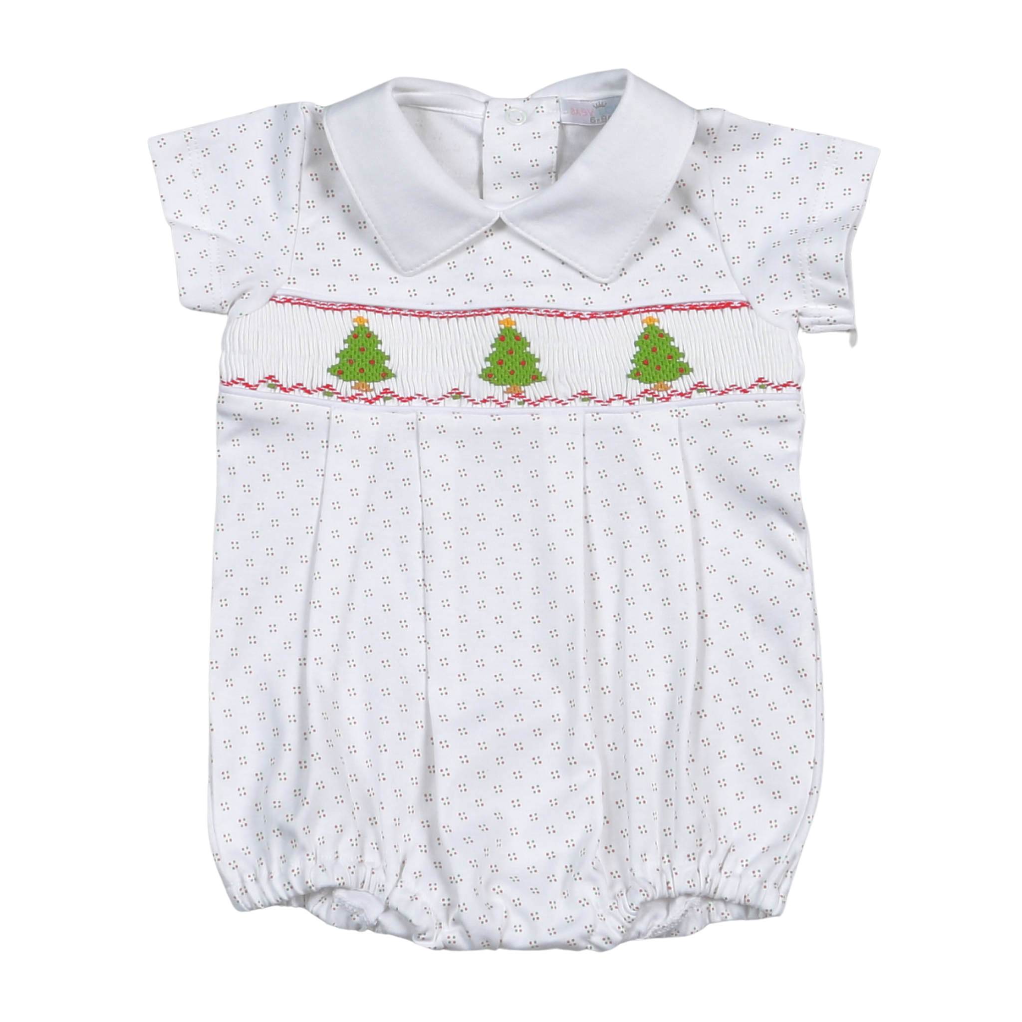 Christmas Trees Smocked Pima Bubble