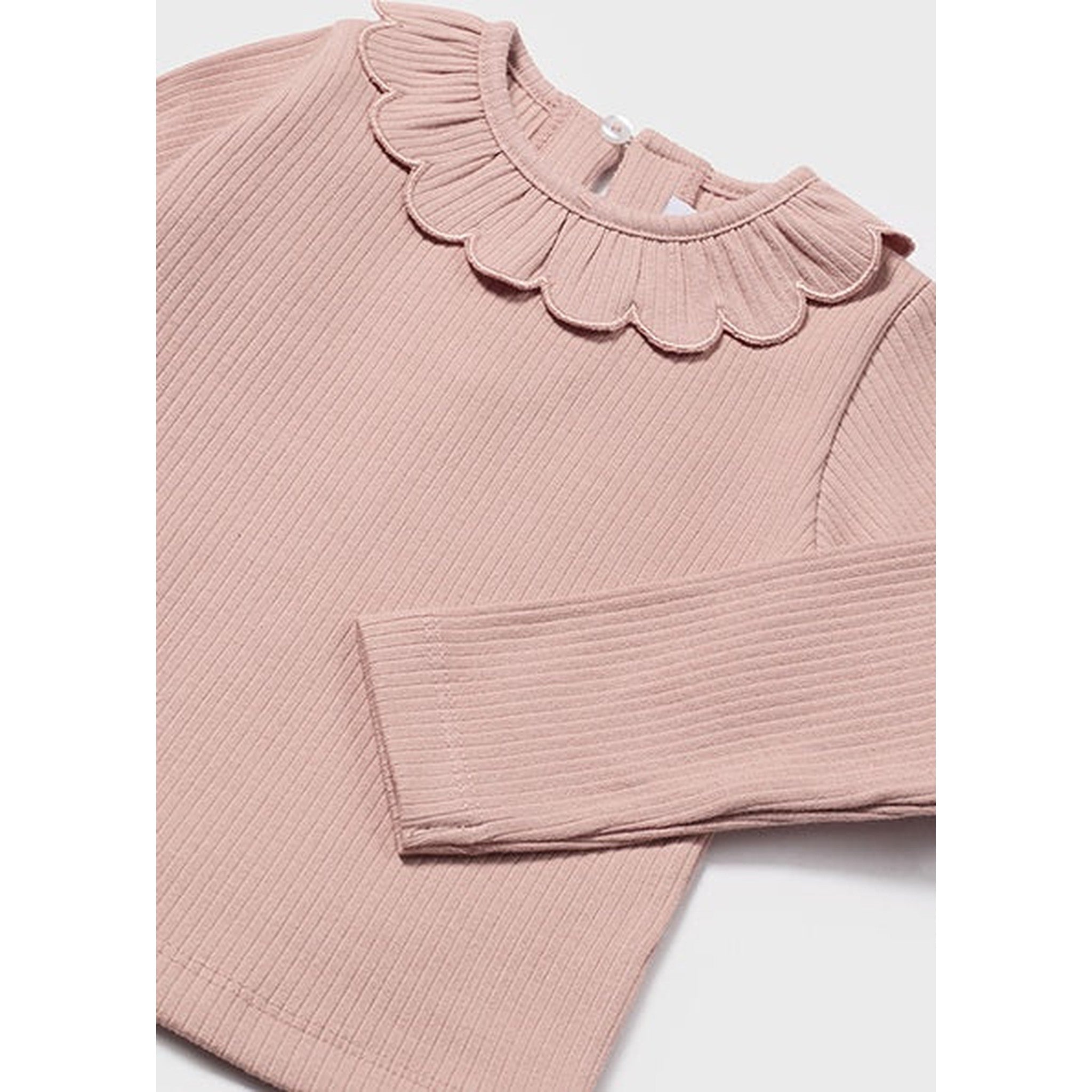 Baby Ribbed Ruffle Neck T-Shirt