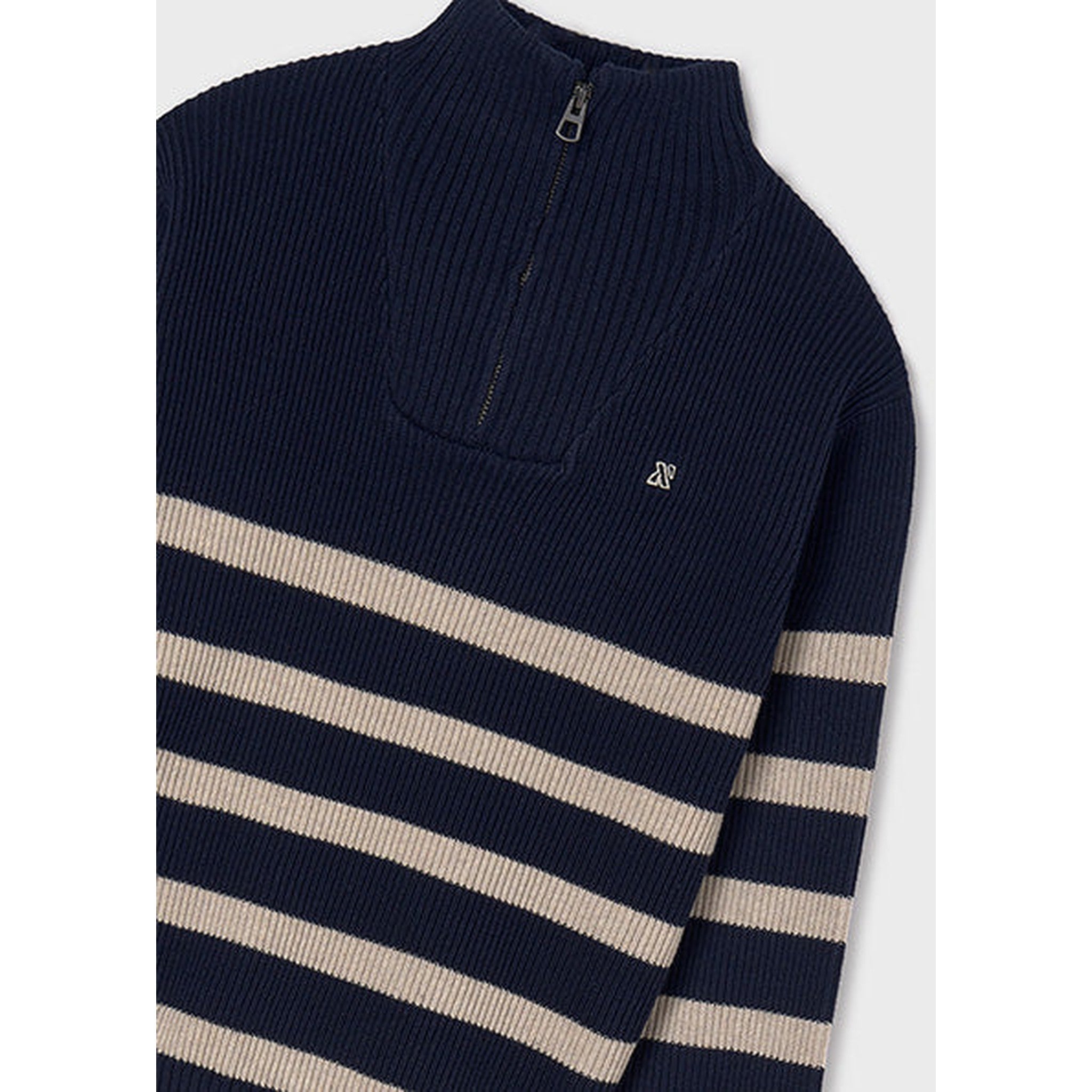 Boy Quarter Zip Striped Sweater
