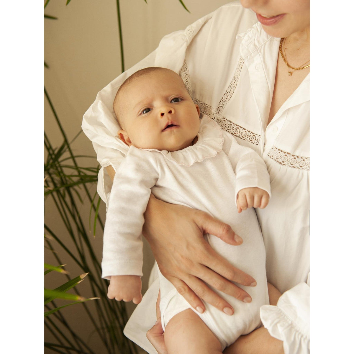 Embroidered collar bodysuit