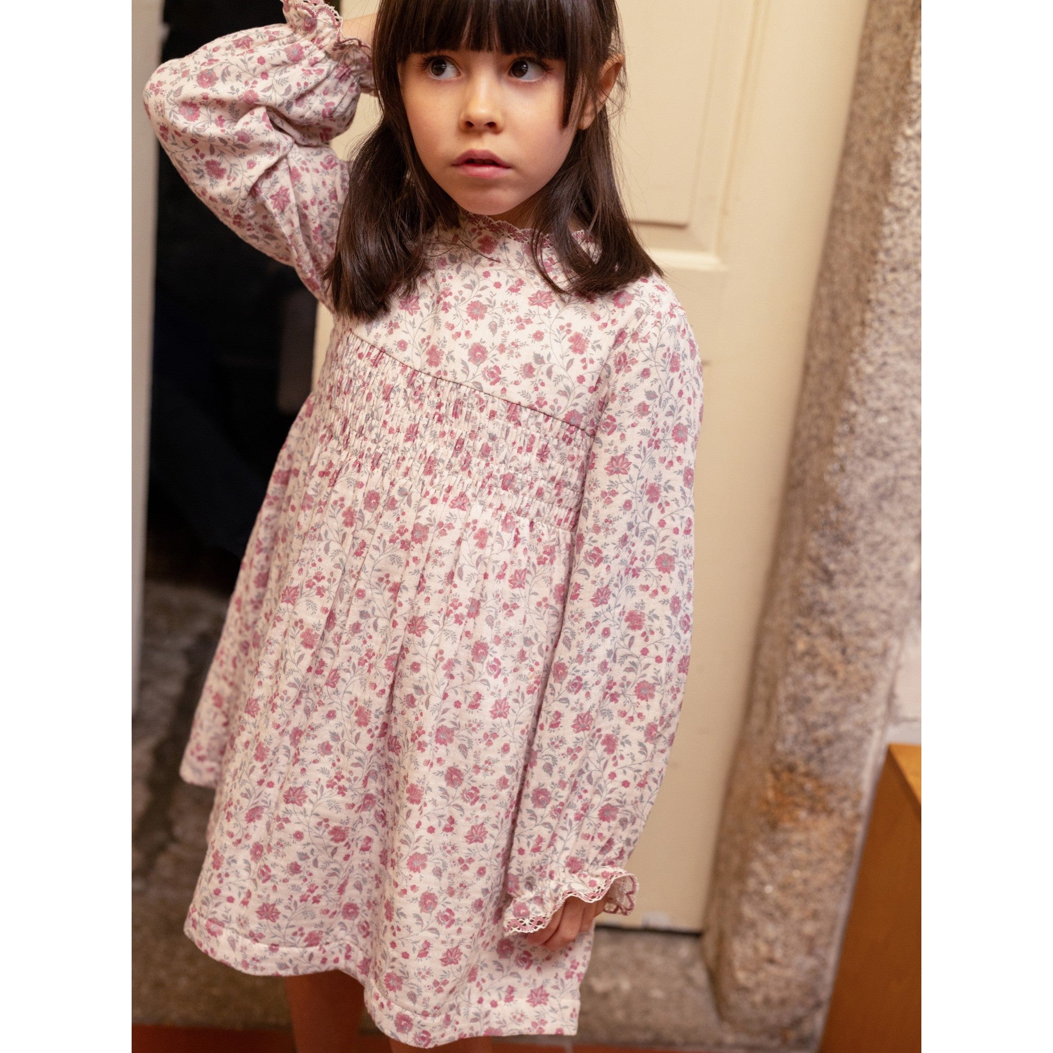 Floral dress with delicate lace detail