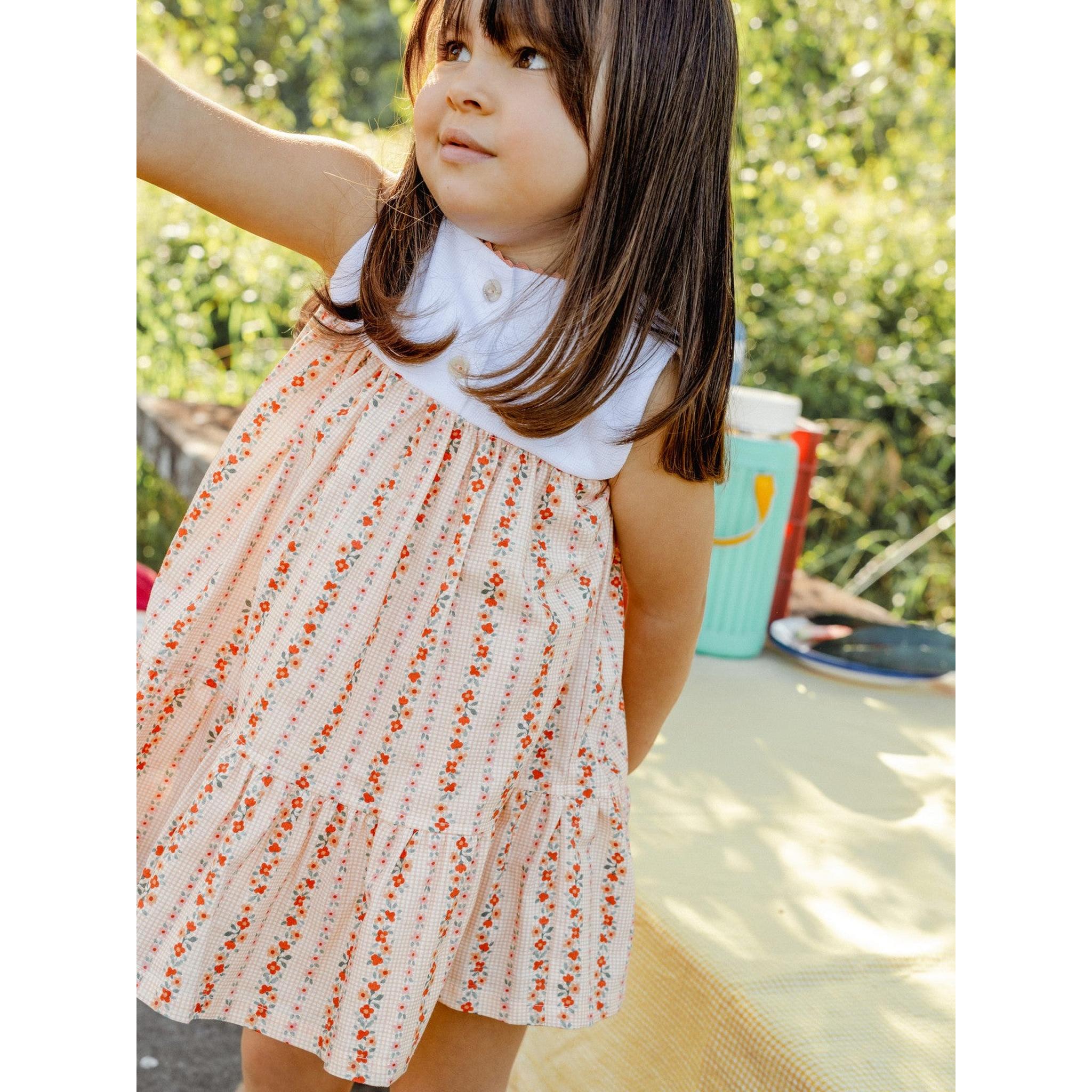 Dress micro-vichy and flowers