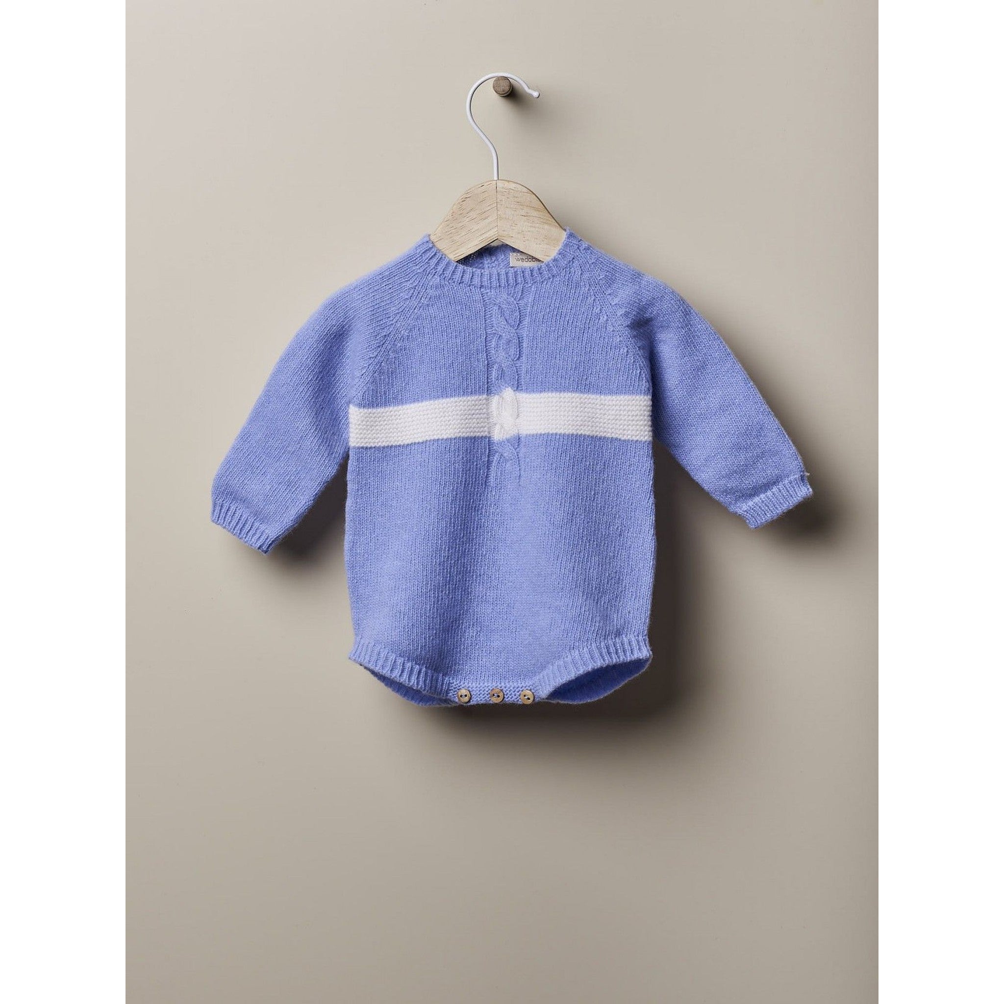 Shortie with pearl stripe knitted in wool