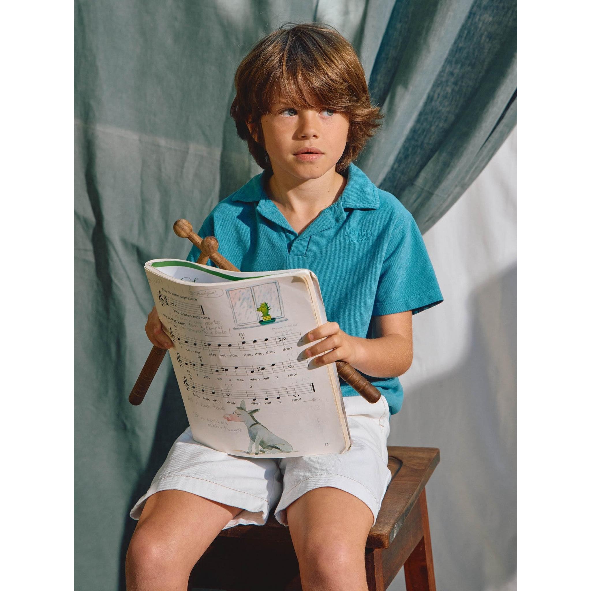 Piqué polo shirt with embroidery