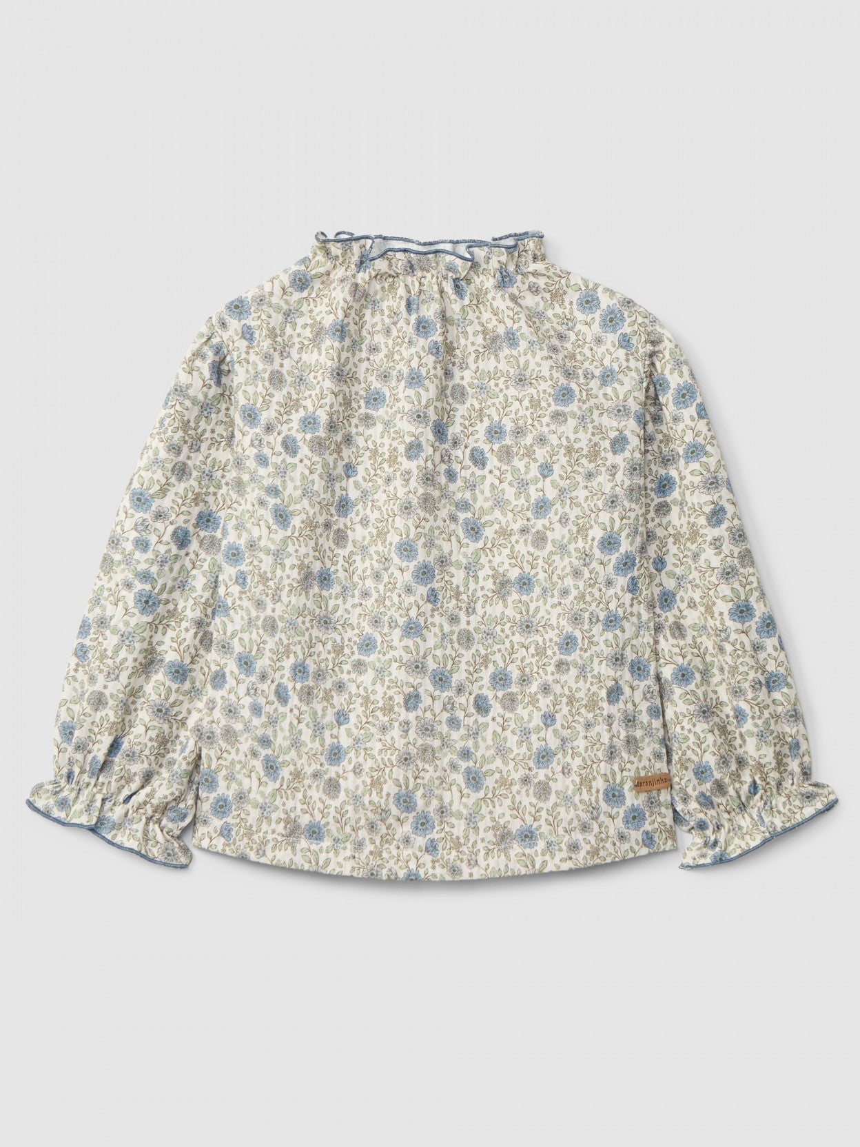 Blouse flowers with ruffles corduroy set