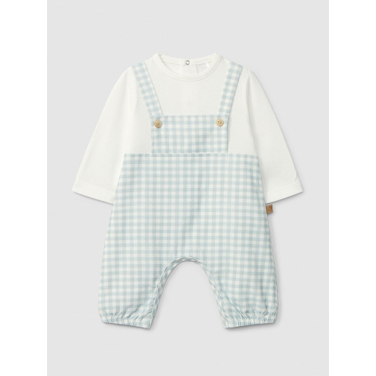 Two-in-one romper a piqué and check