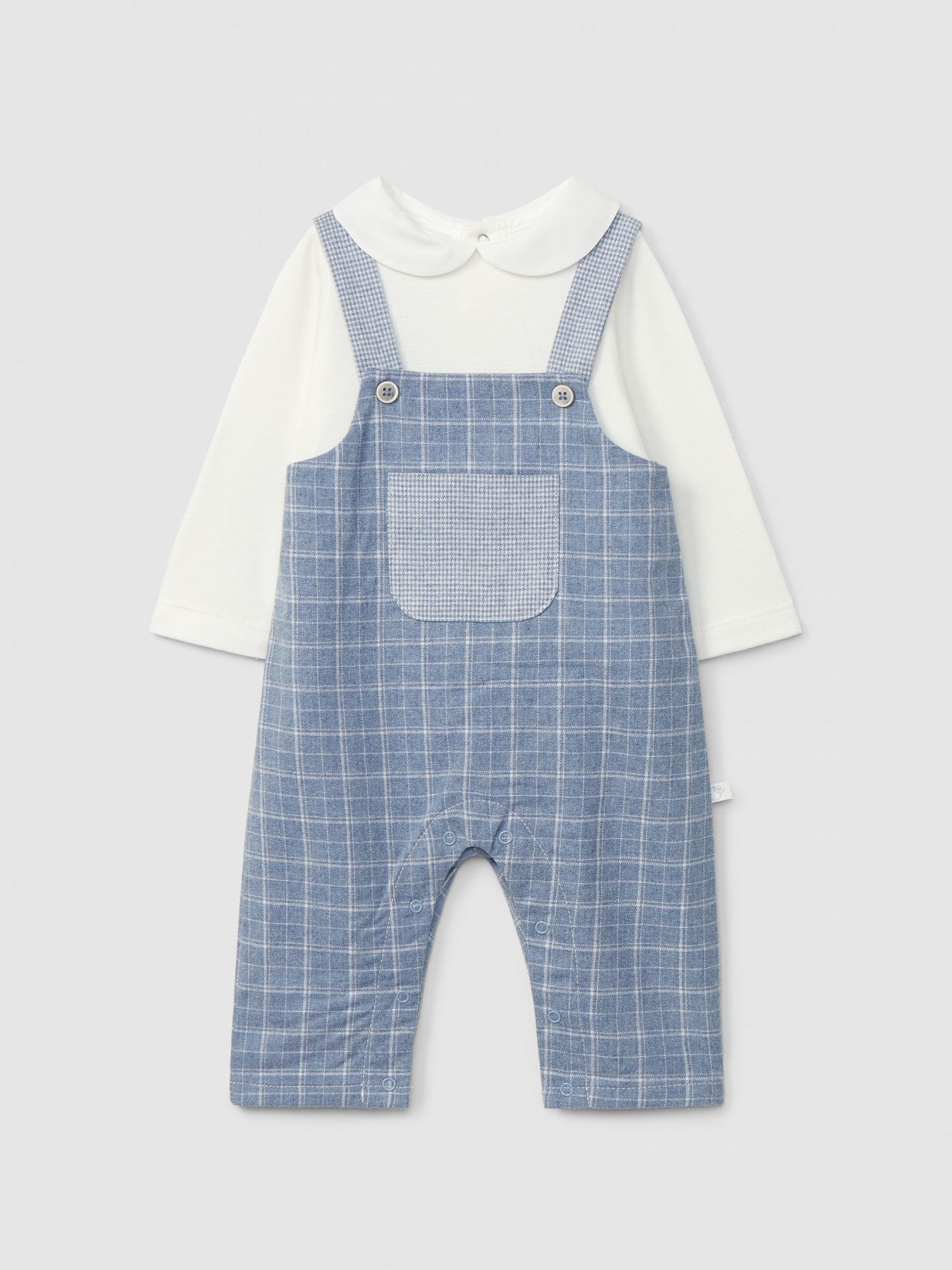 Two-in-one check and micro-vichy romper