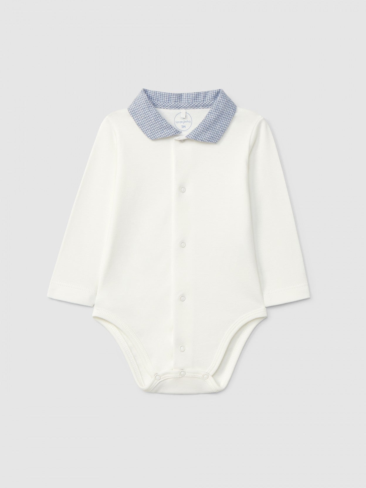 Bodysuit micro-vichy pointy collar