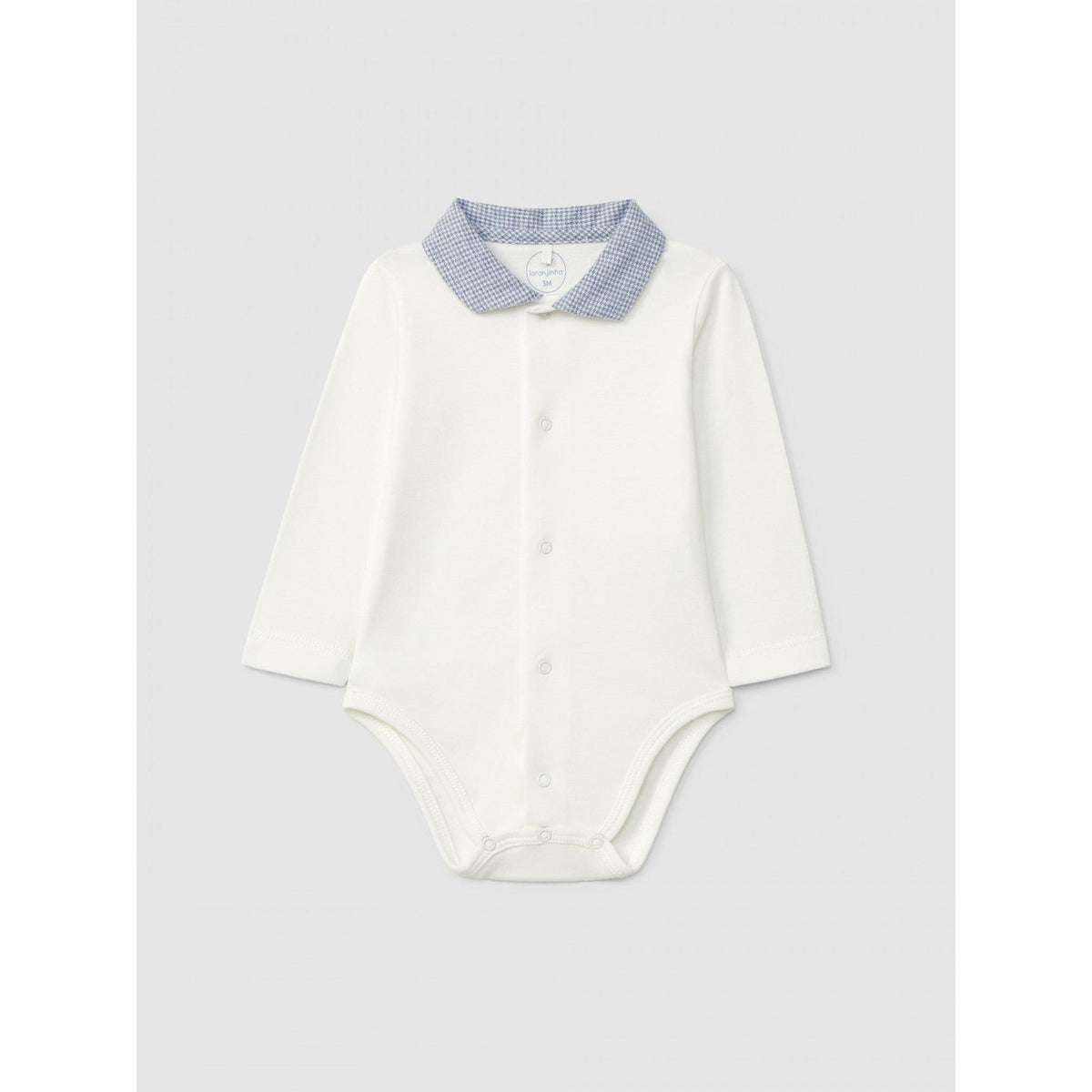 Bodysuit micro-vichy pointy collar