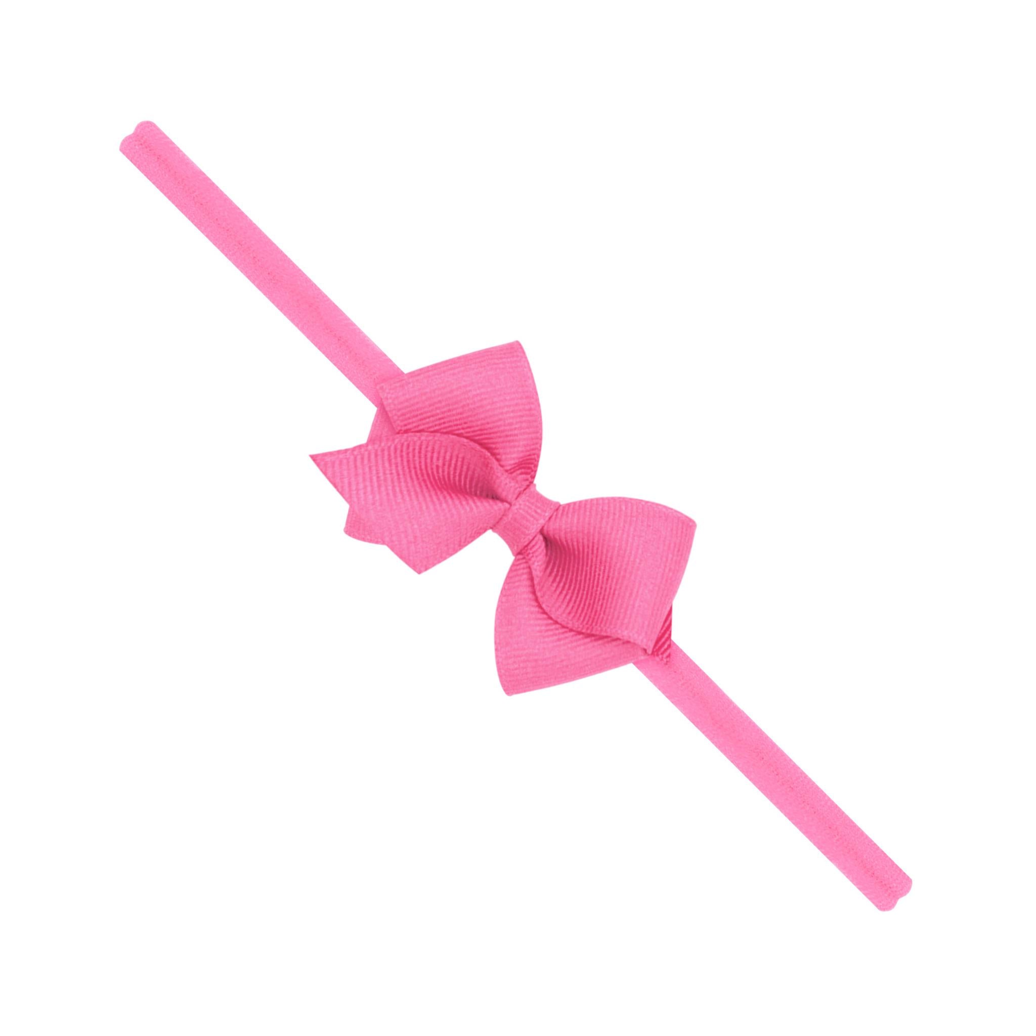 Wee Grosgrain Bow on Matching Skinny Nylon Band