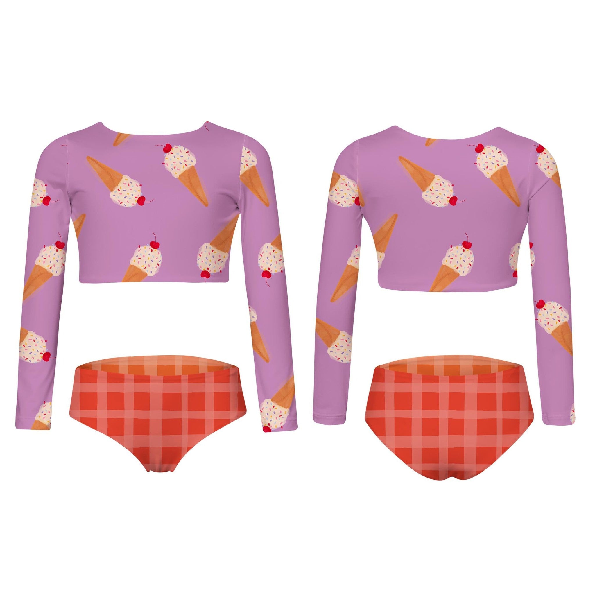 SUN LONGSLEEVE BIKINI- ICE CREAM LILA