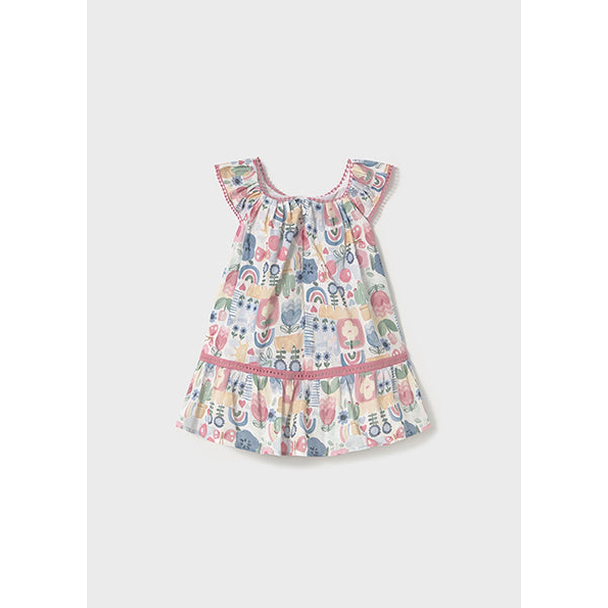 Printed Dress with Trimmings
