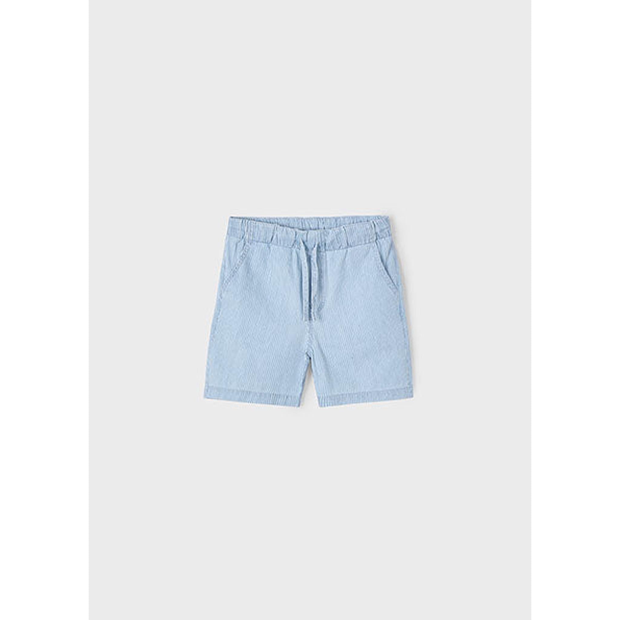 Mao Shirt Denim Bermuda Set