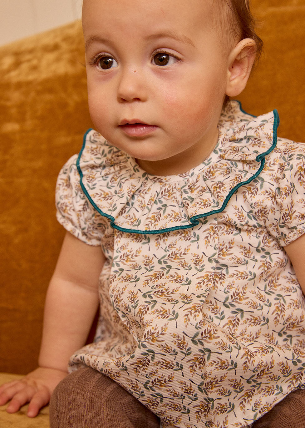Vestido Flor Mostaza