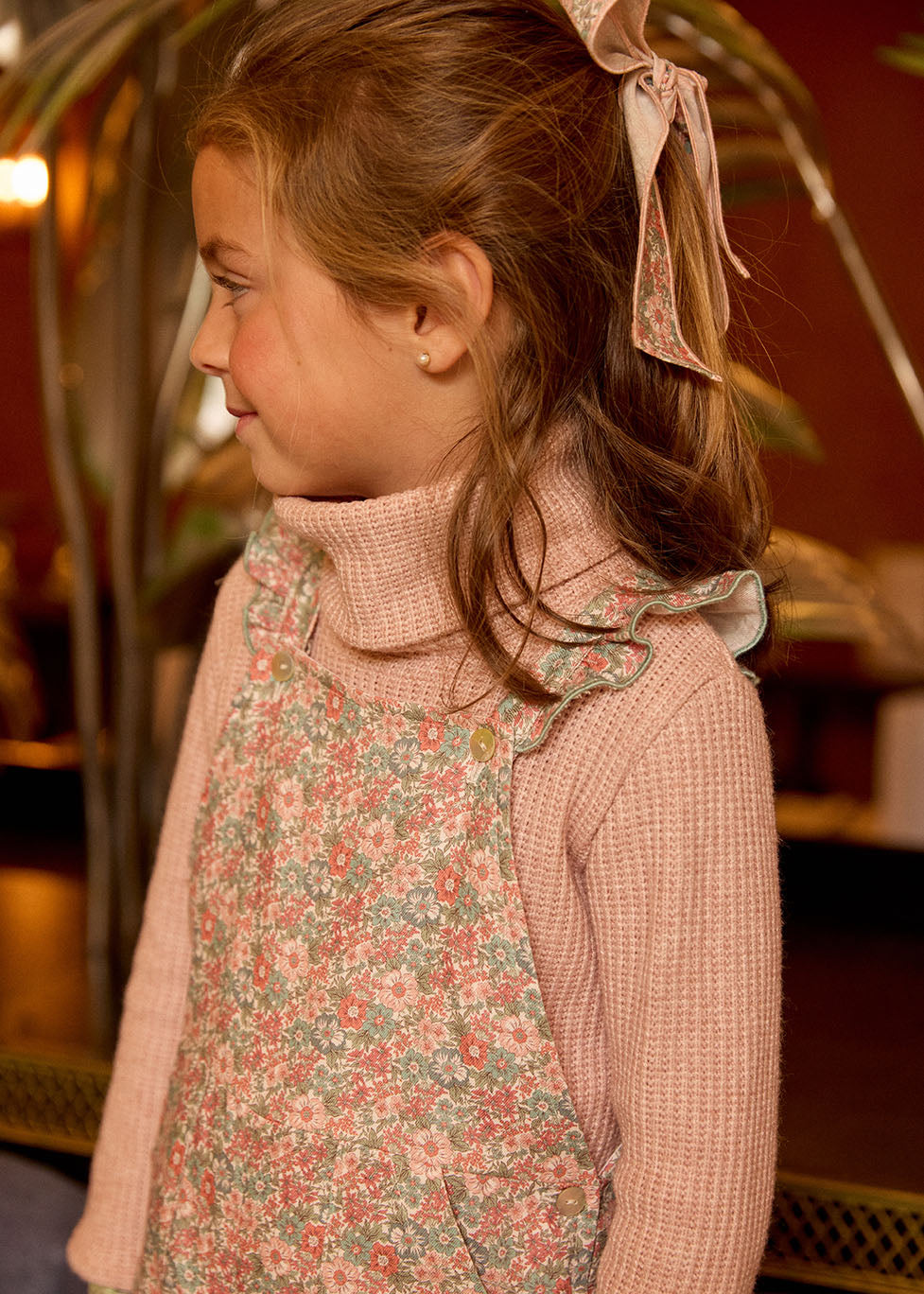 Peto Largo Flores + Camisa Scallop