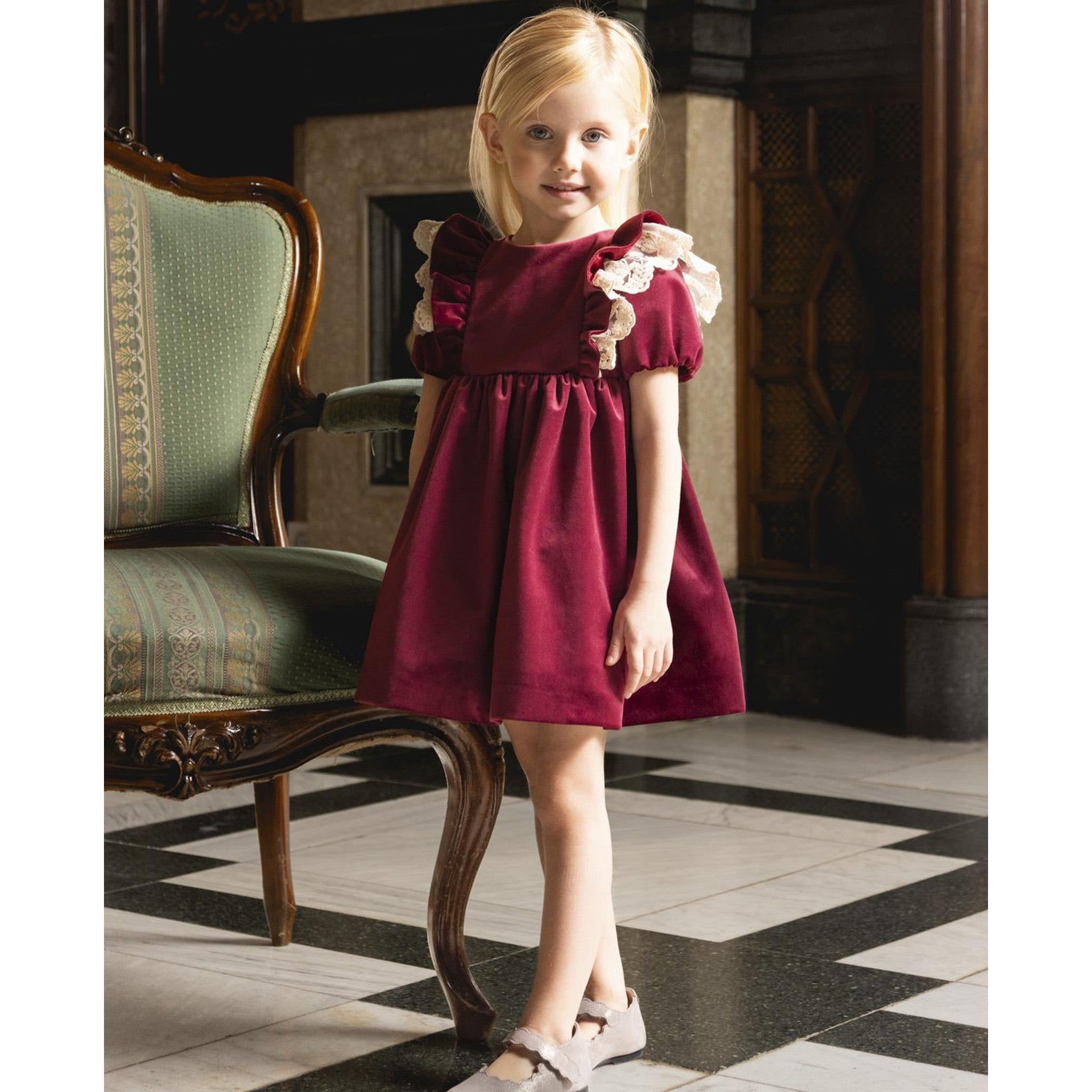 Burgundy Velvet Dress