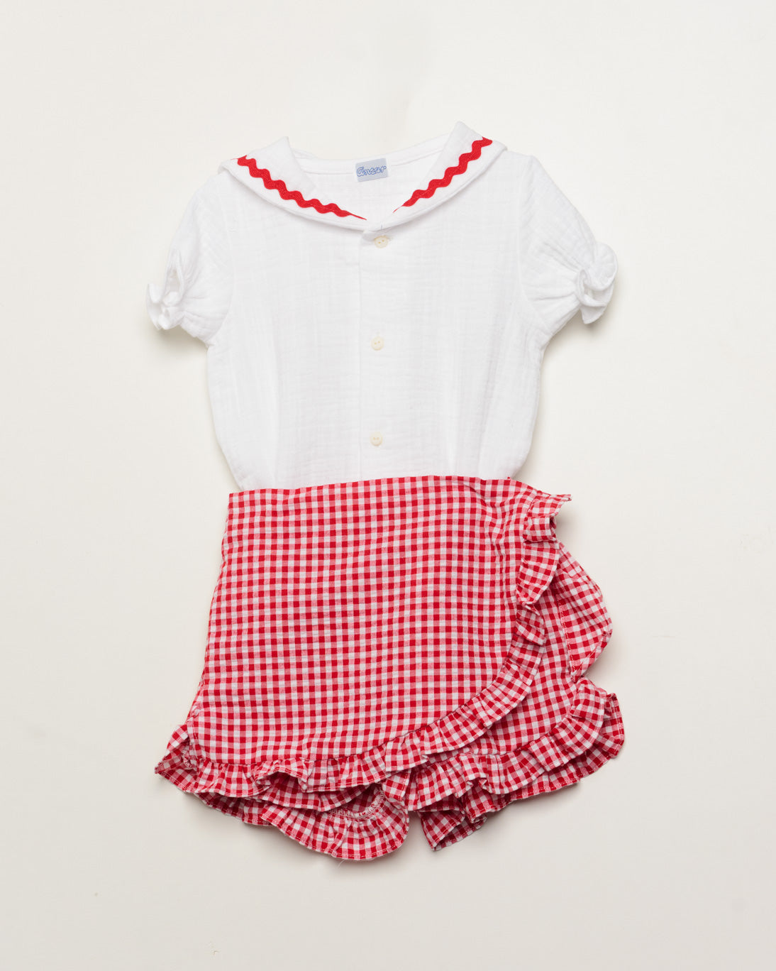 Red Vichy Skort Set