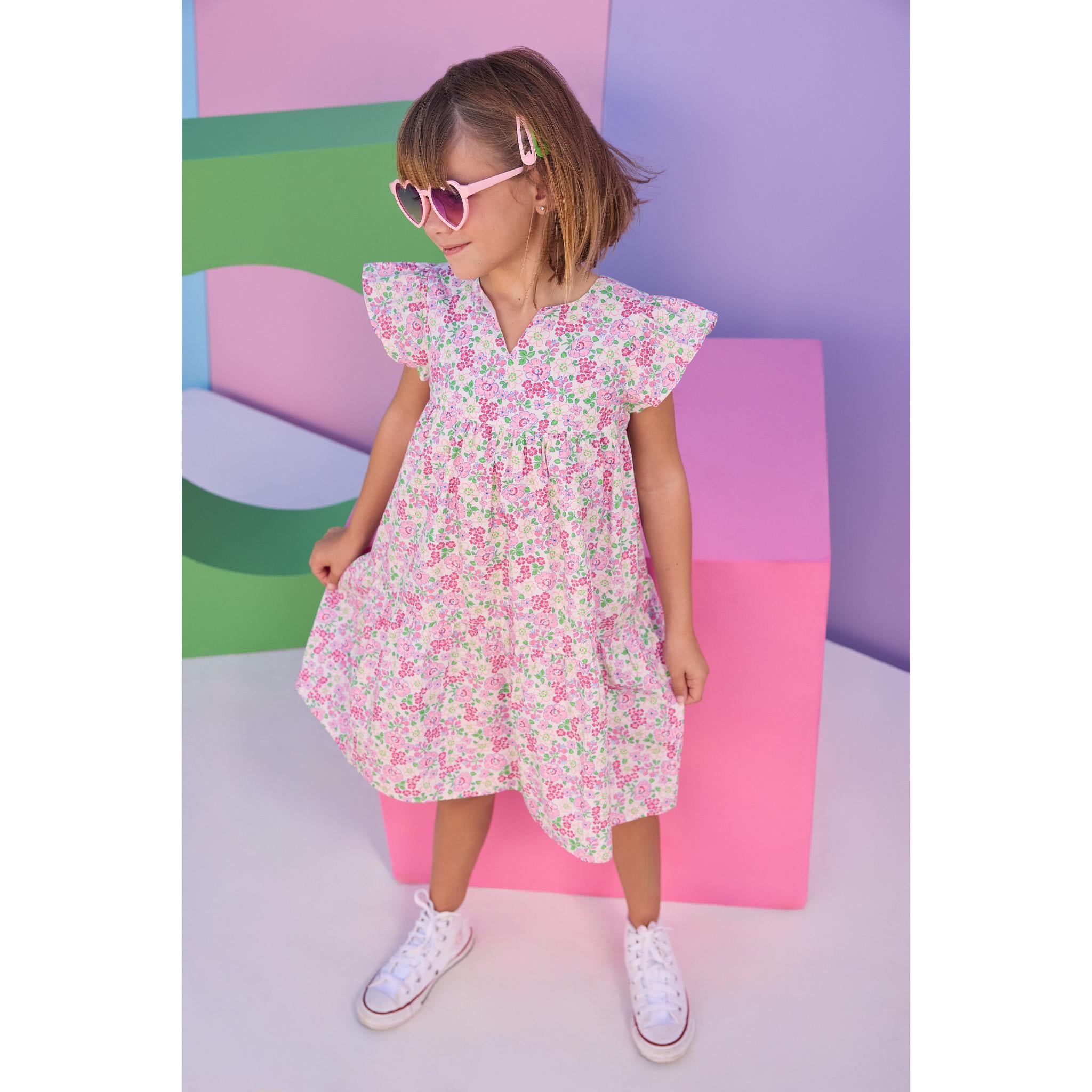 Positano Dress - Pink Bloomsbury Blossoms