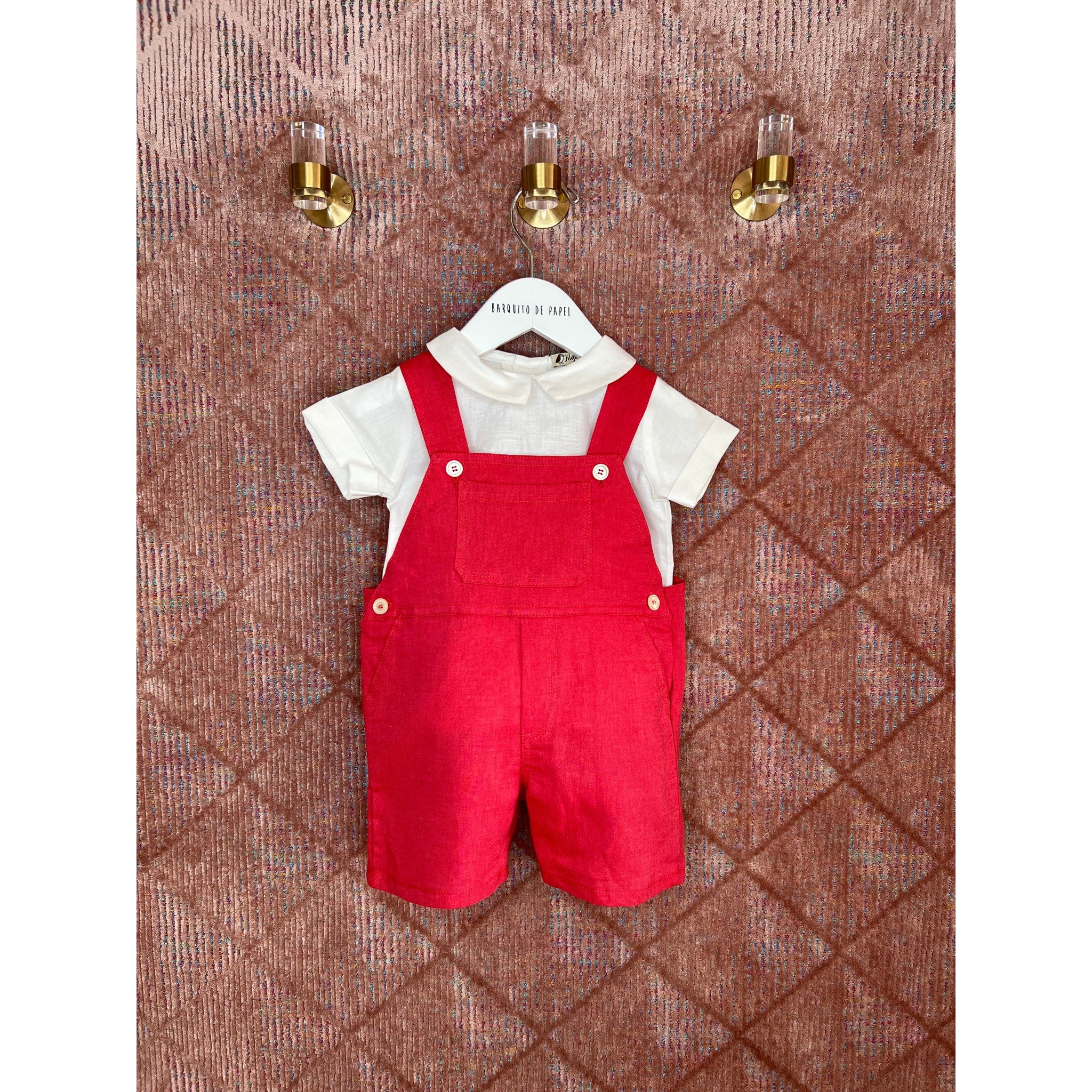 Papavero Linen Dungaree Set