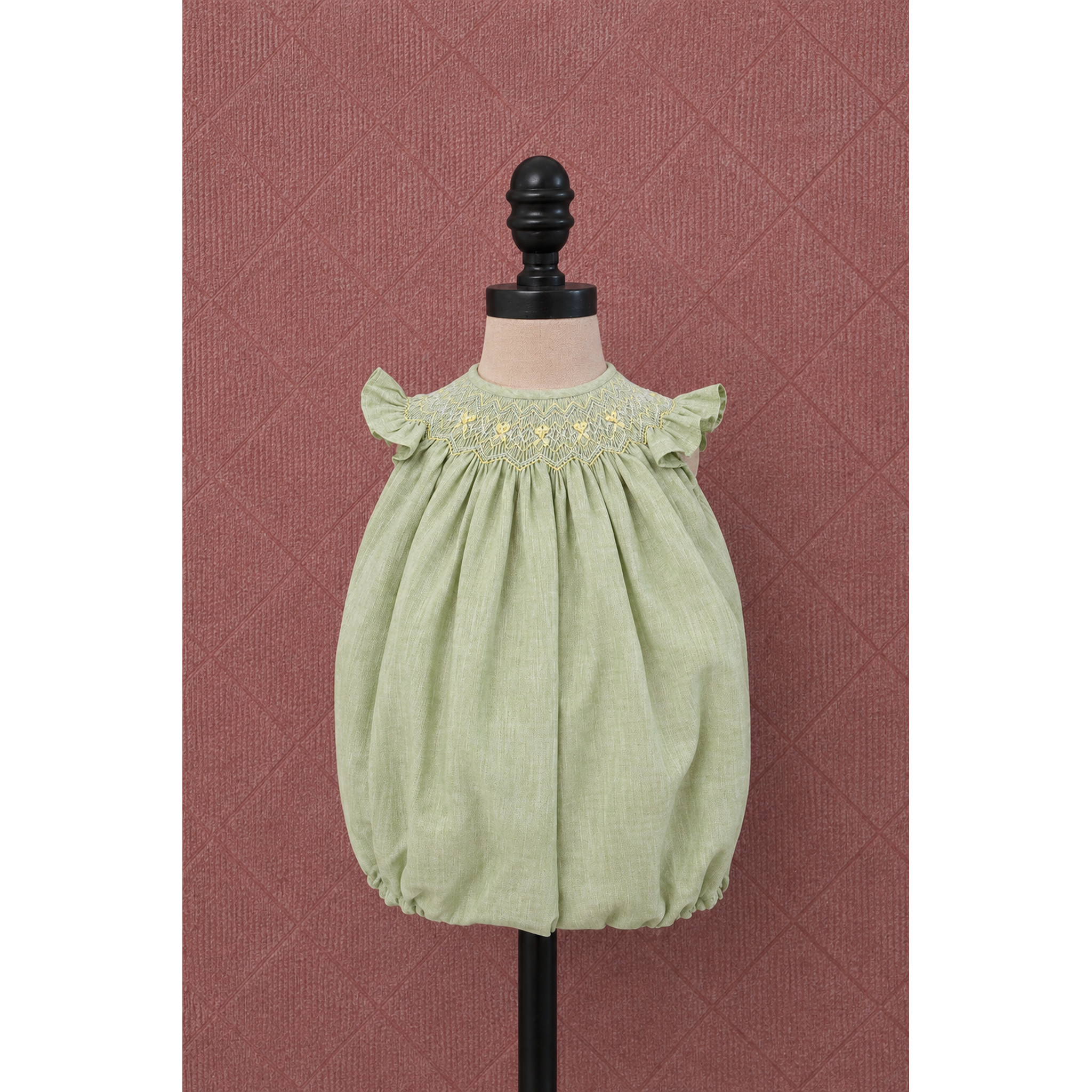 Ona Handsmocked Linen Romper