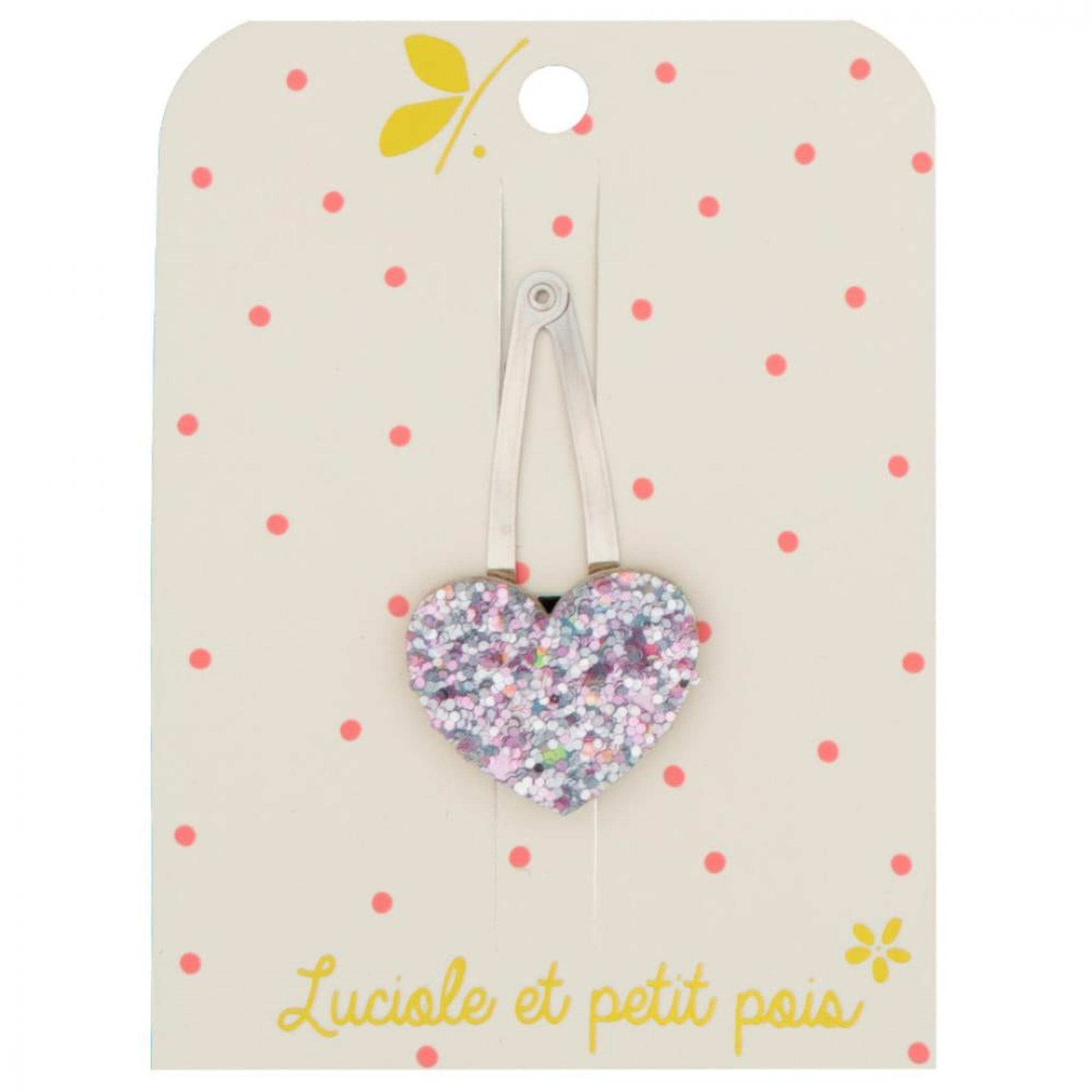 Sky blue heart hair clip