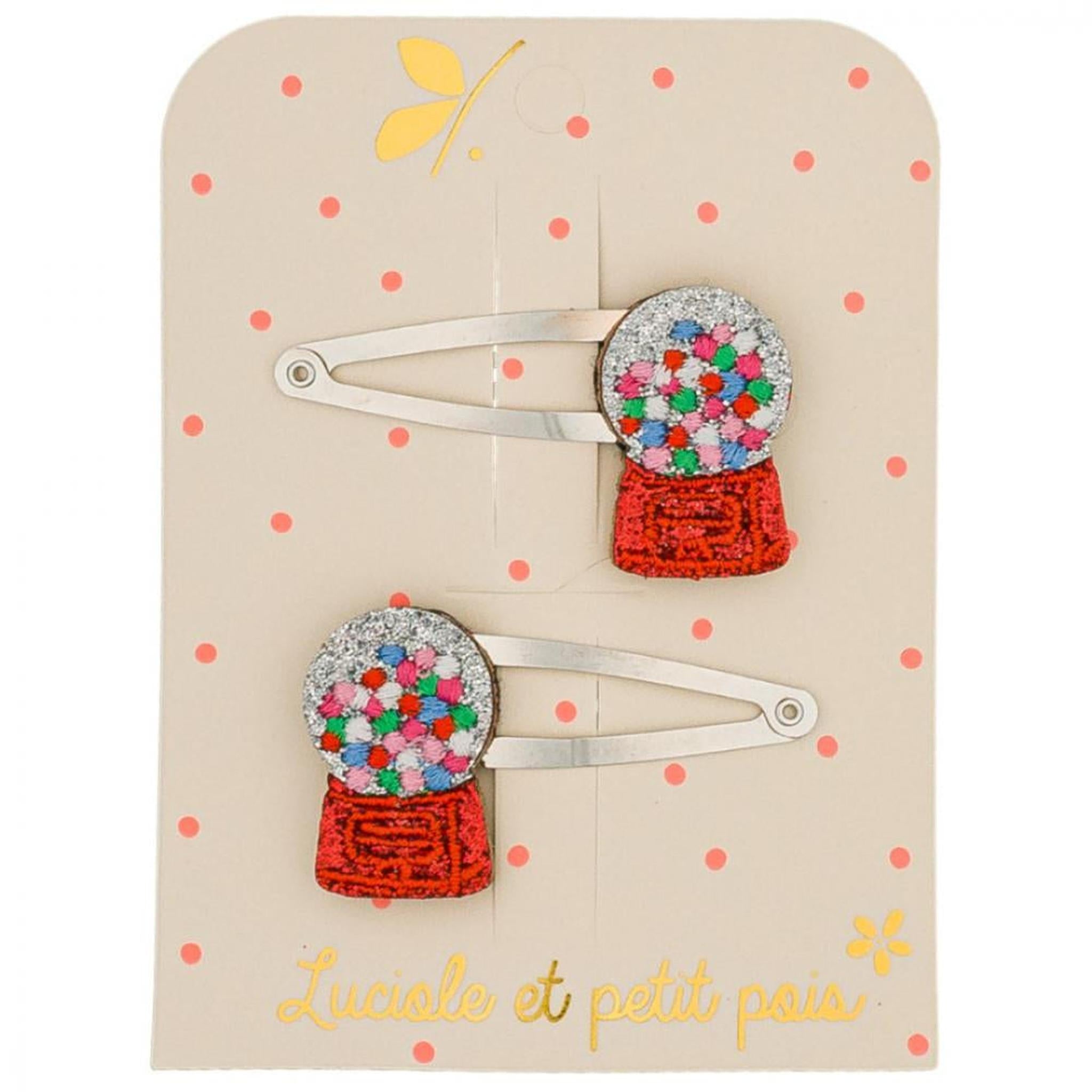 Bubble gum hair clips (pair)
