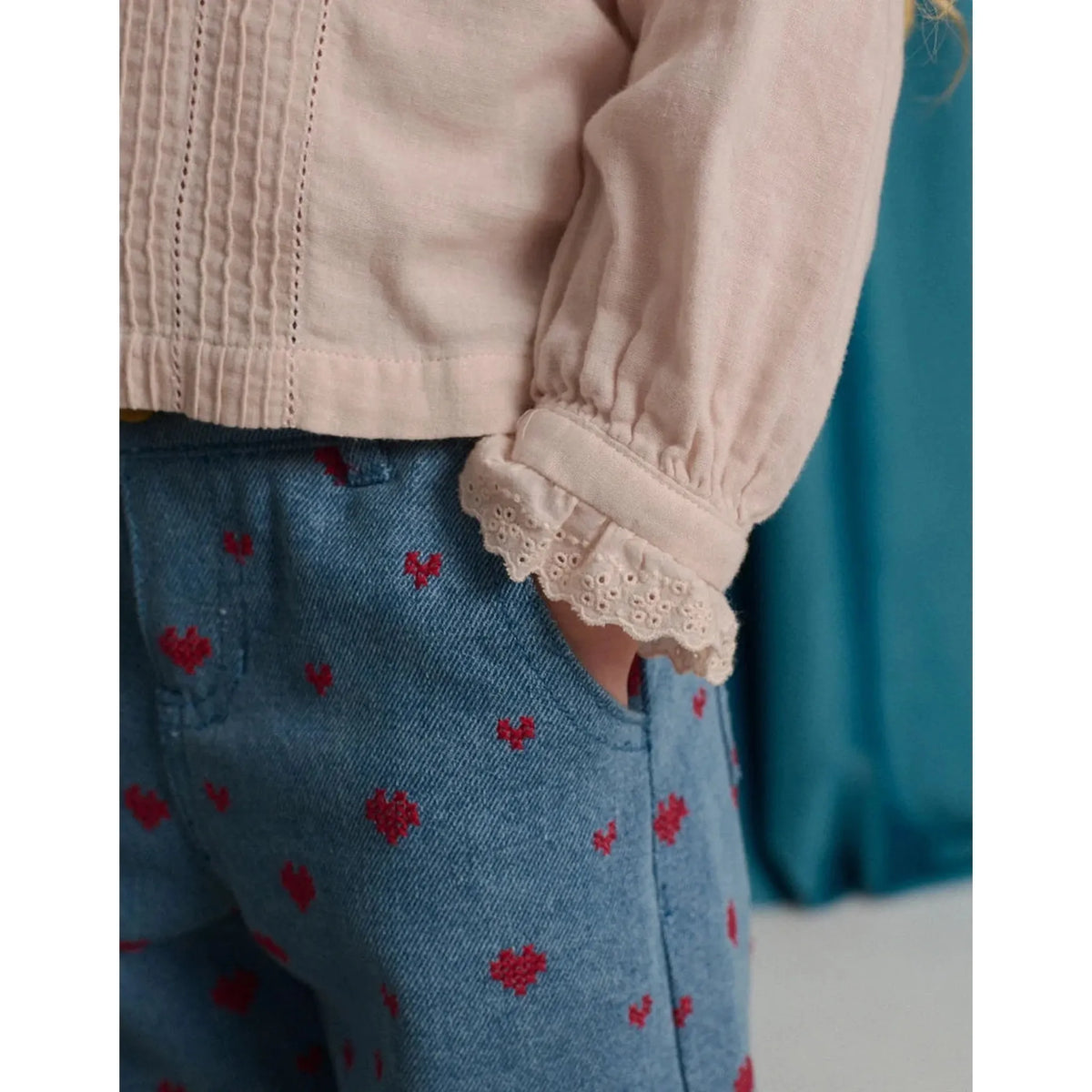 VERENA TIERED RUFFLED SHORTS WITH LACE TRIM SET