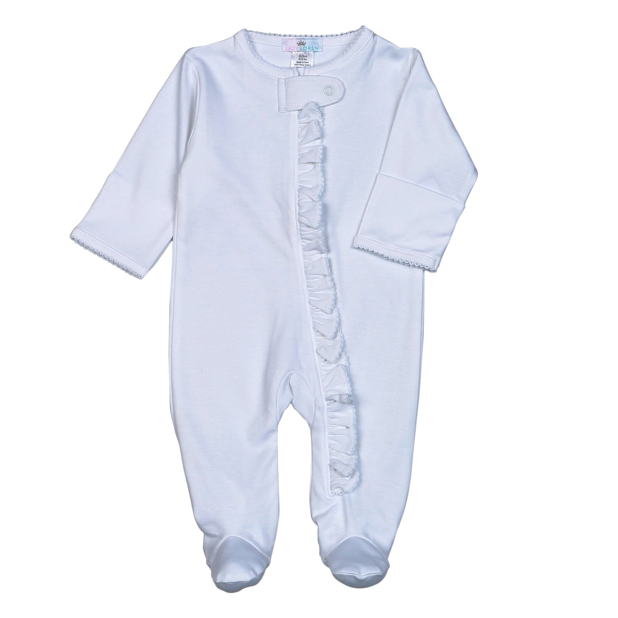 Ruffle Zipper Picot Footie