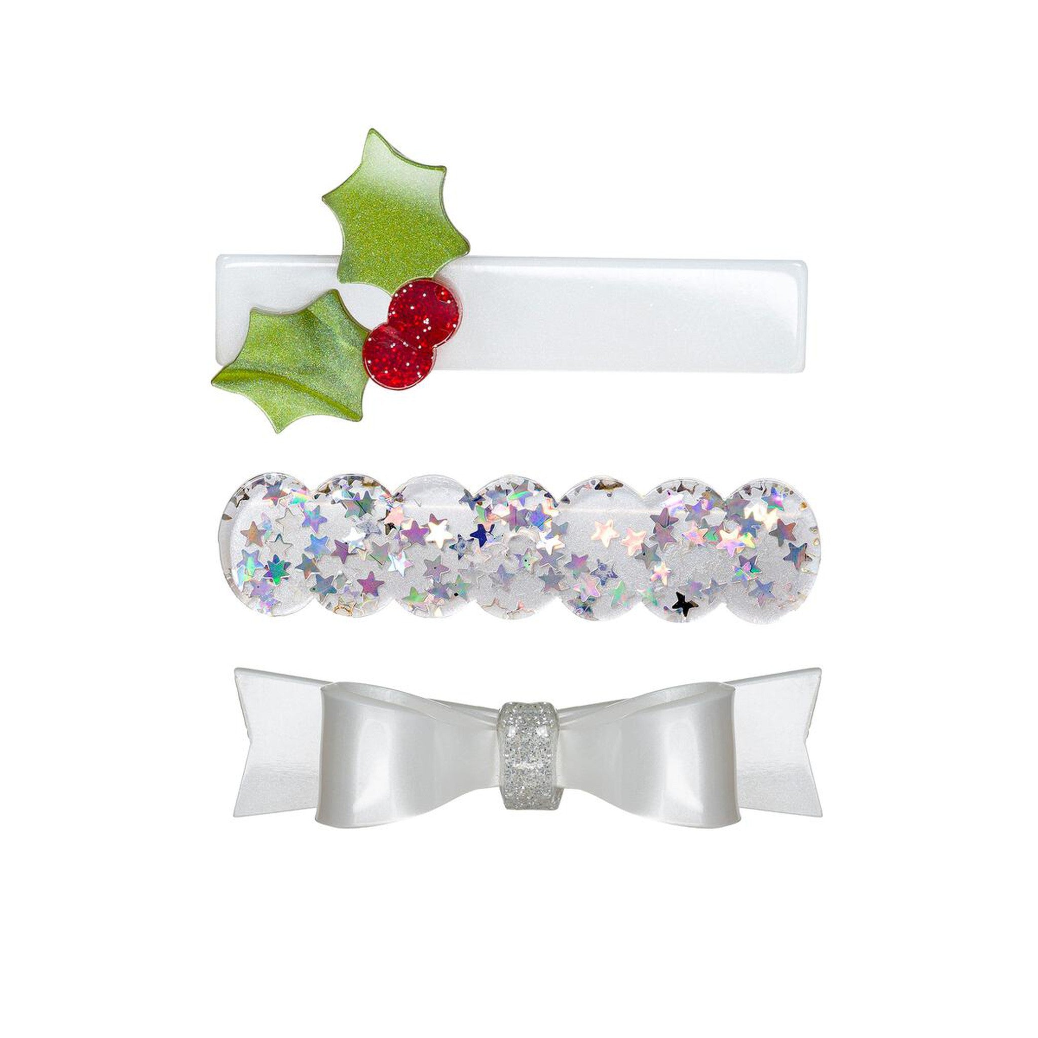 Mistletoe & Bowtie Set Alligator Clips