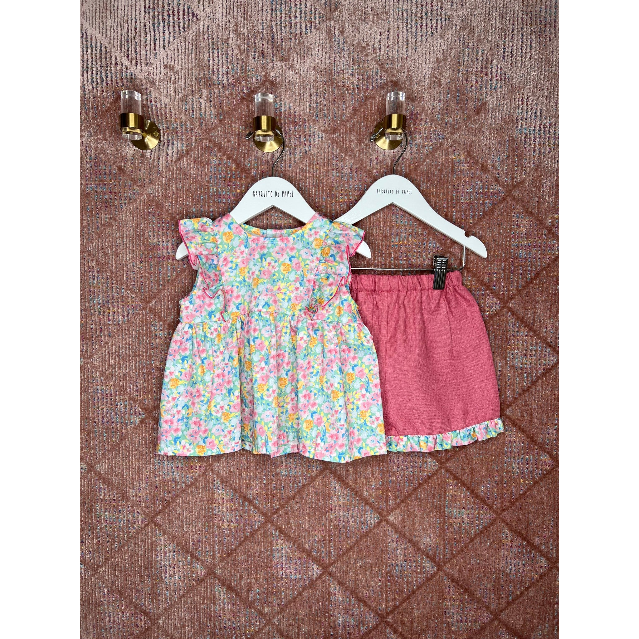 Watercolor Ruffle Short Set
