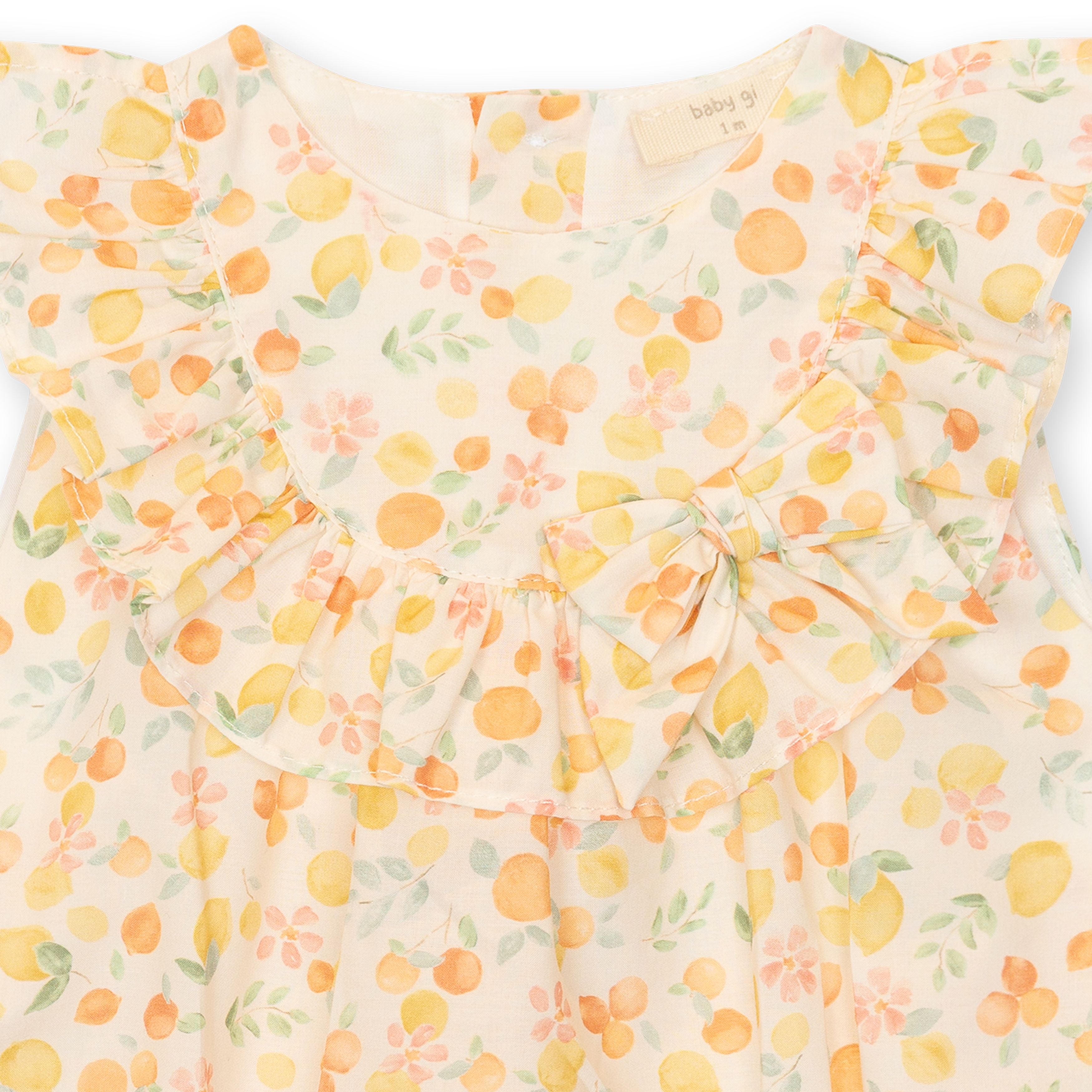 Citrus Romper with Bonnet
